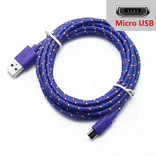 Security 2.4A Micro USB Cable 0.5m/1m/2m/3m Data Sync USB Charge Cable For Samsung Huawei Xiaomi Android Nylon Braided Microusb Data Cord
