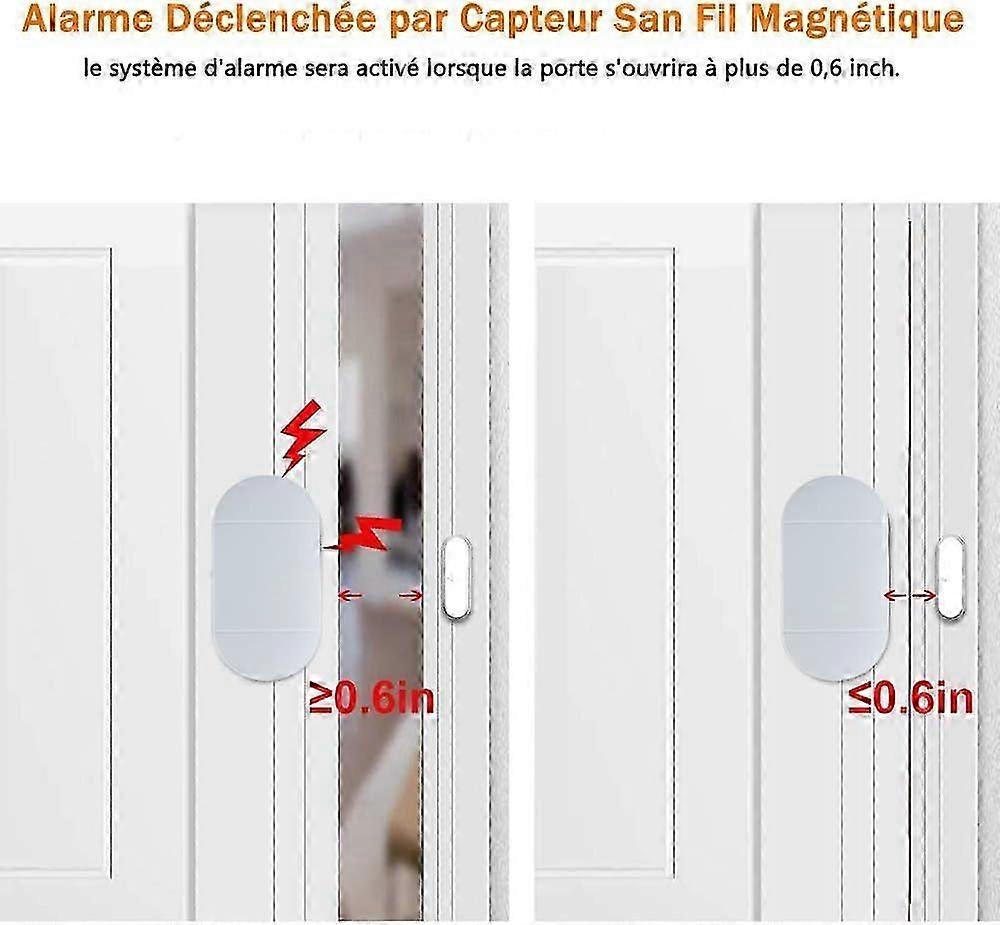 Door and Window Alarm, 130dB Wireless Door and Window Detectors with Remote Control