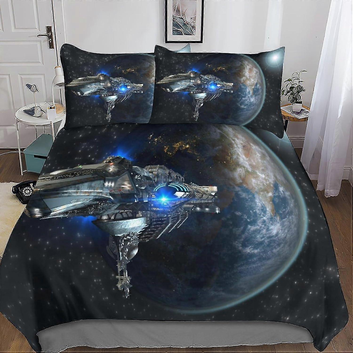 Soft Microfiber Star Wars-Inspired Bedding Set with Hidden Zipper for Kids, Teens, and Adults - 3-Piece Duvet Cover Set