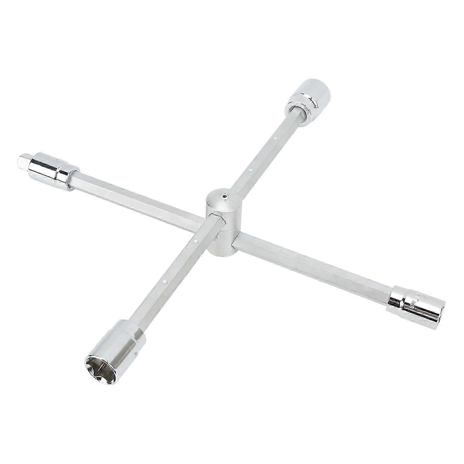 Universal Heavy Duty 4 Way Lug Wrench for Cars - 17mm, 19mm, 21mm, 23mm