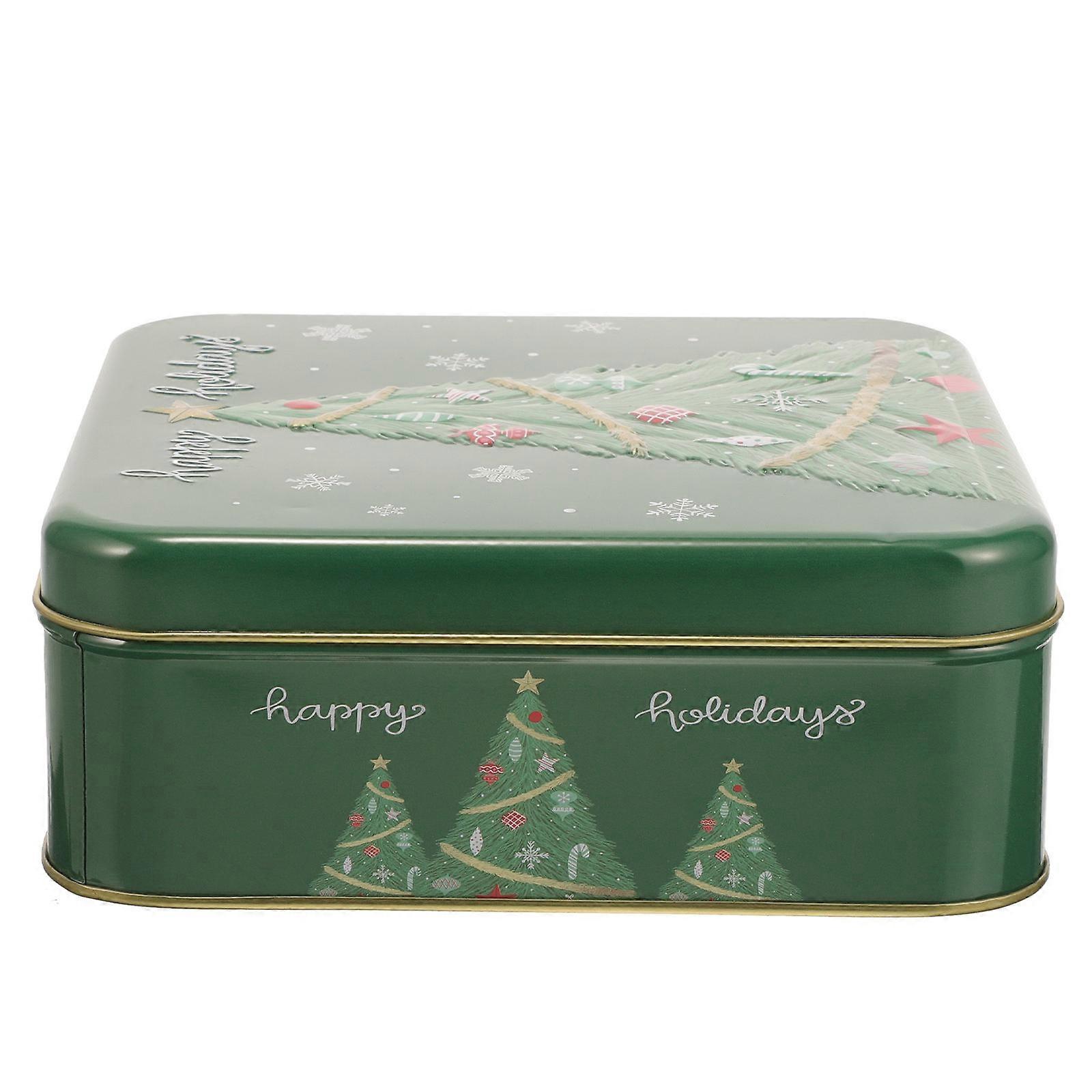 Candy Container Tinplate Cookie Tin Holiday Decoration Christmas Party 1Pcs