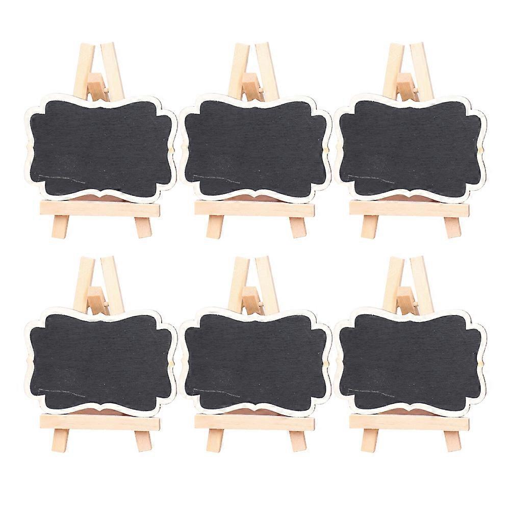 Wood Mini Chalkboard Message Board Ornament Display Party Kids Crafts Home Office 6Set