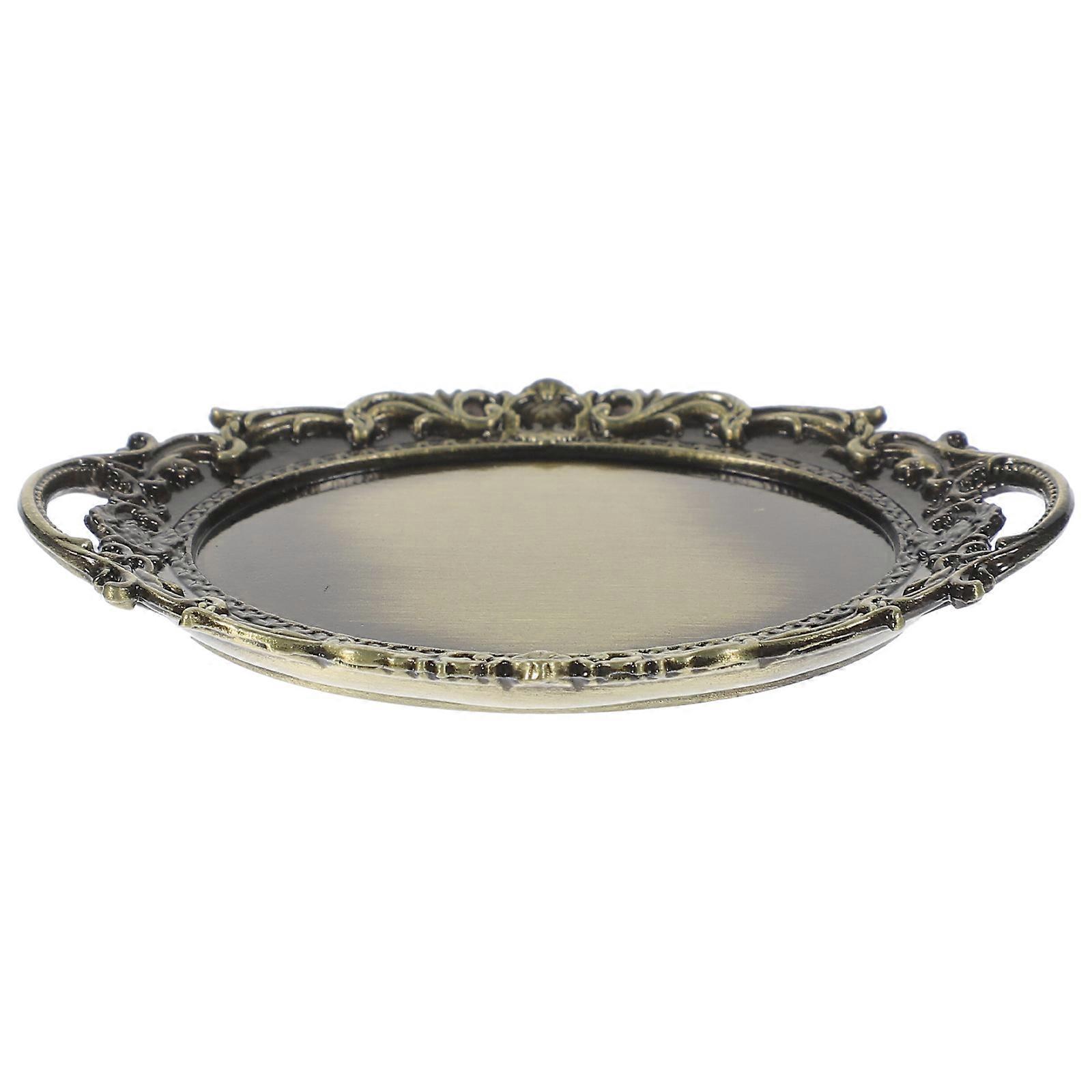 Miniature Dollhouse Decor Miniature Tray Doll House Decorative Display Retro Dining Room 5.6X3.6X0.5CM 1Pcs