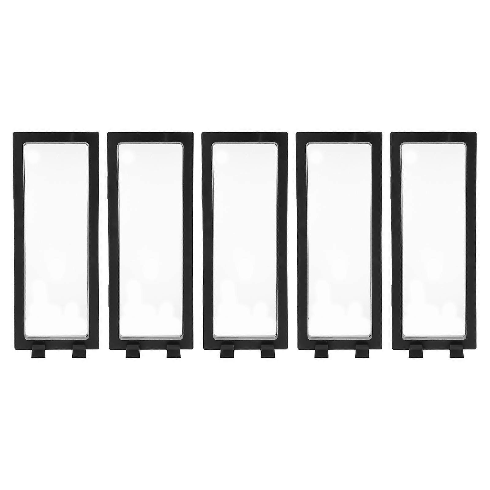 Jewelry Cases Floating Ring Display Case Home Decor Transparent Design Black Color Moisture-Proof 5 Sets