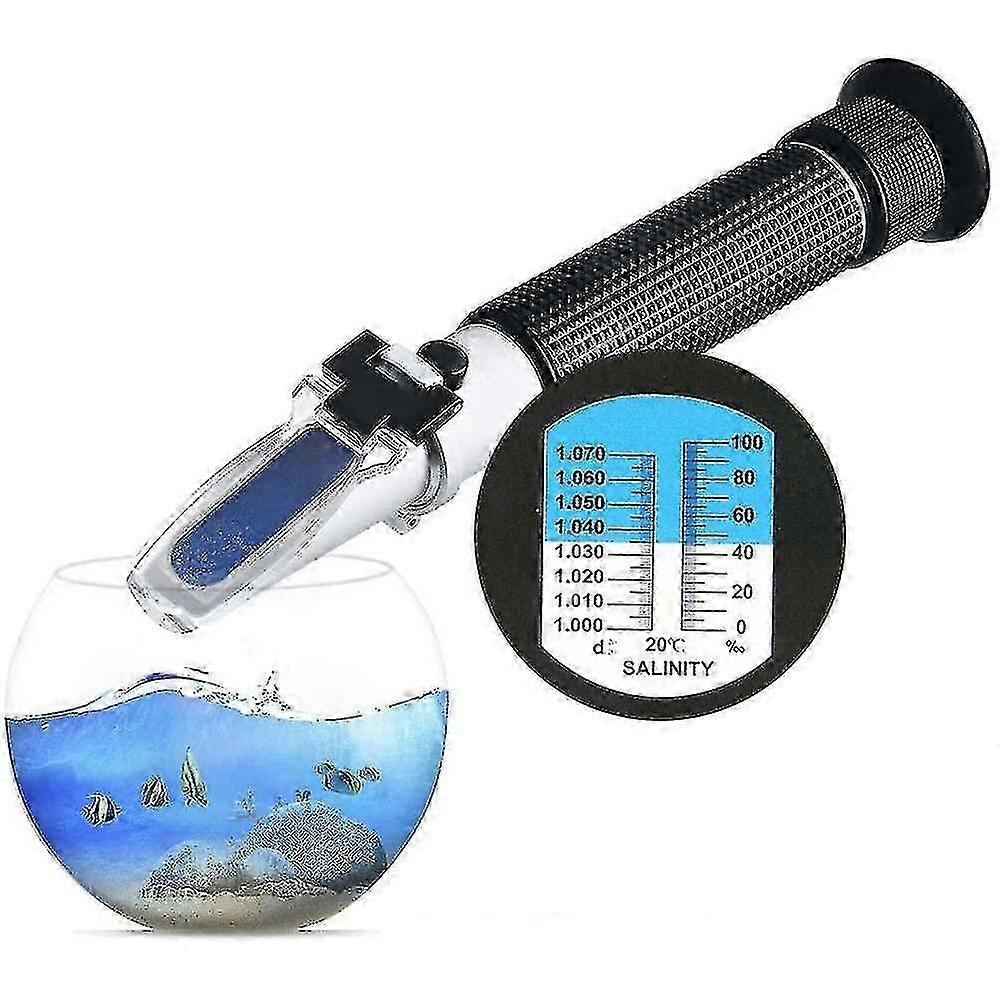 Salinity Refractometer For Seawater And Marine Fishkeeping Aquarium 0-100 Ppt - Dual Scale (1.0 To 1.070 S.g.) - Automatic Temperature Compensation SZ
