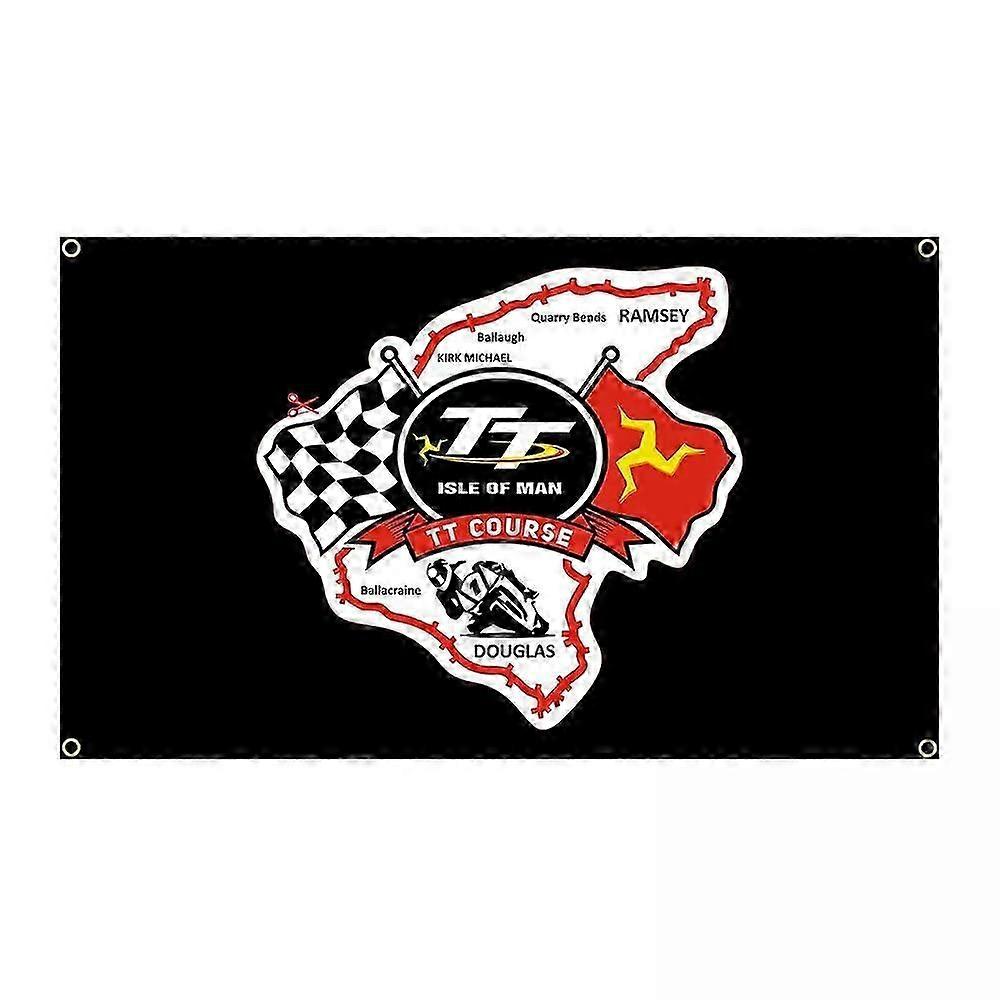2025最新モデル90x150cmTTマン島オートバイ旗ポリエステルプリントガレージ