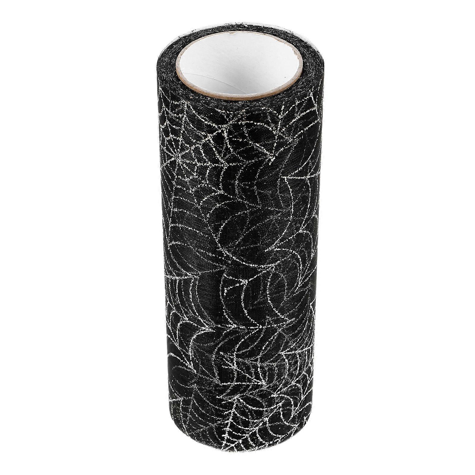 Silver Mesh Fabric For Event Organizers Halloween Decoration 35.4×5.9×0.0in 1 Roll