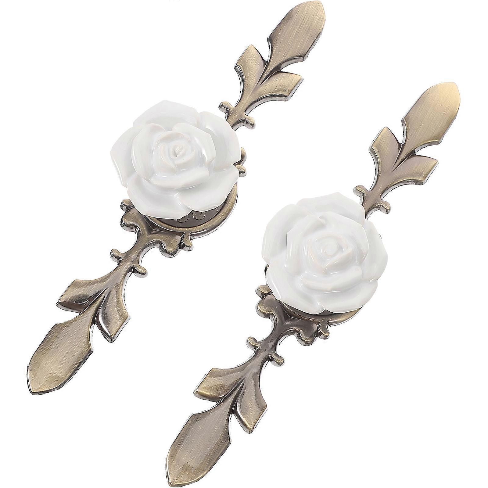 Retro Vintage Ceramic Copper Kitchen Cupboard Door Knobs for Home Use 2Pcs