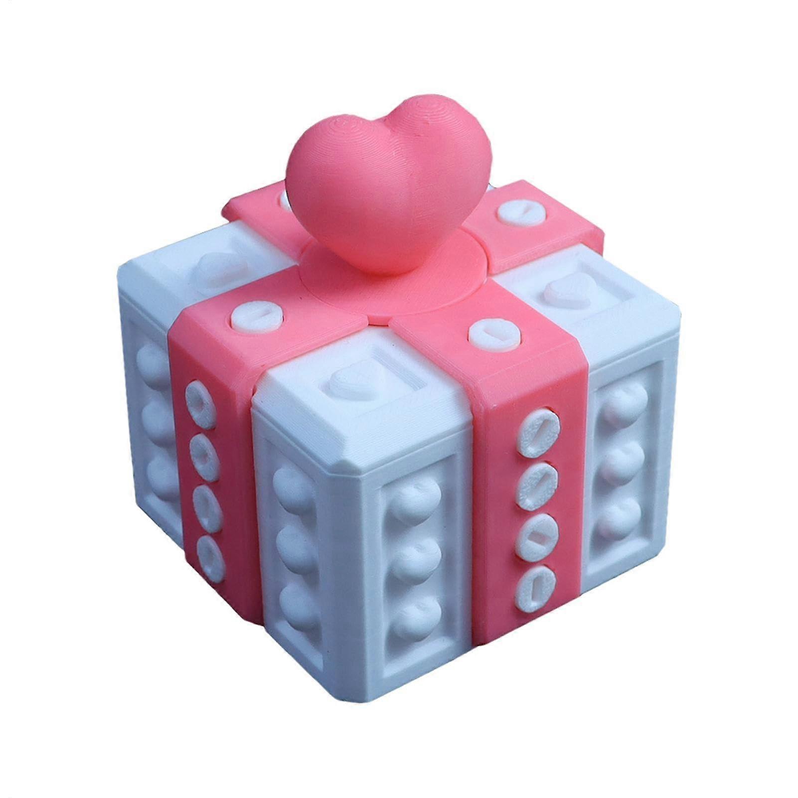 Gag Funny Box With Screws Prank Box Printed Card Container Novelty Puzzle Box Holiday Pink And White