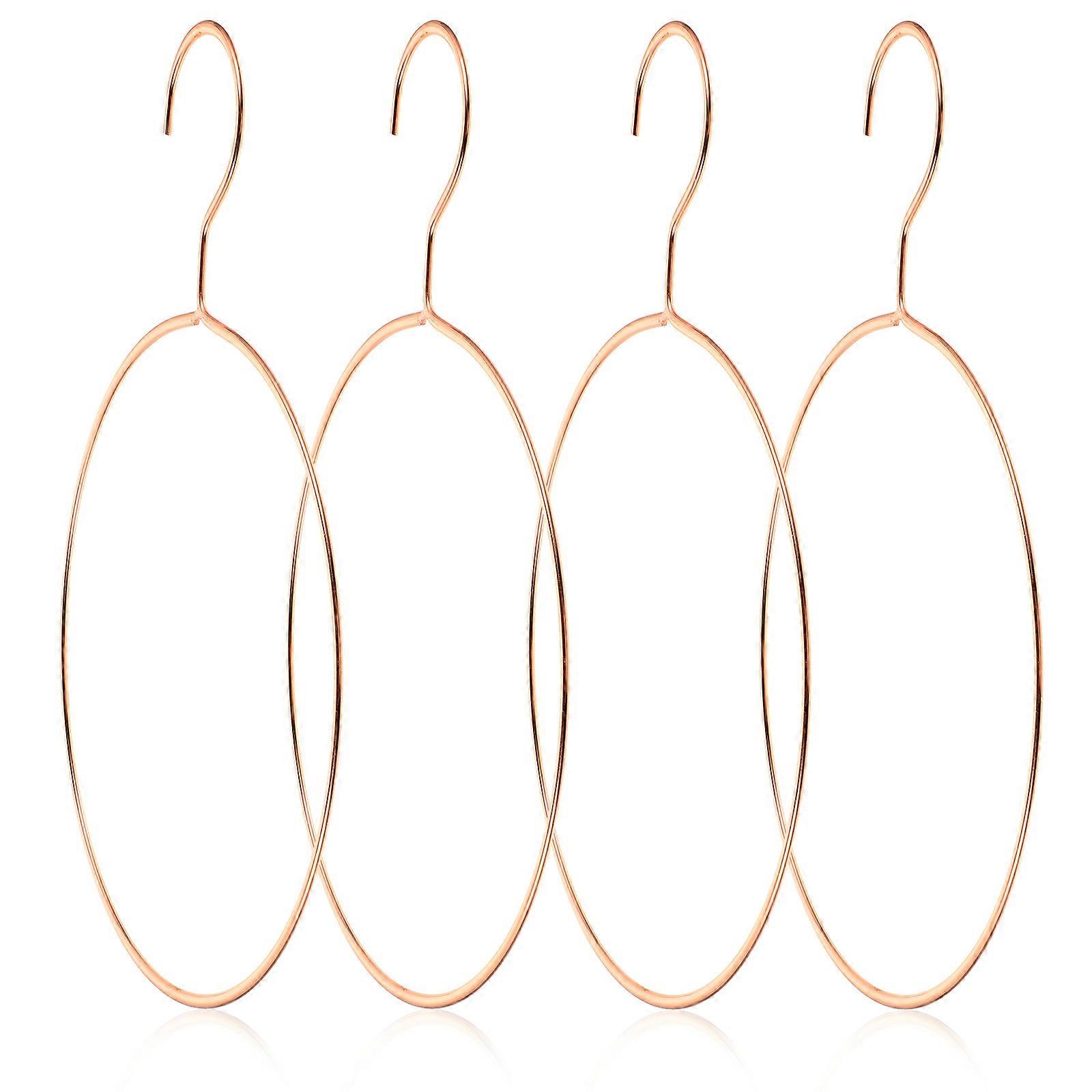 Belt Hanger for Wardrobe Accessory Storage Round Ring Iron Material Bedroom Use 4Pcs