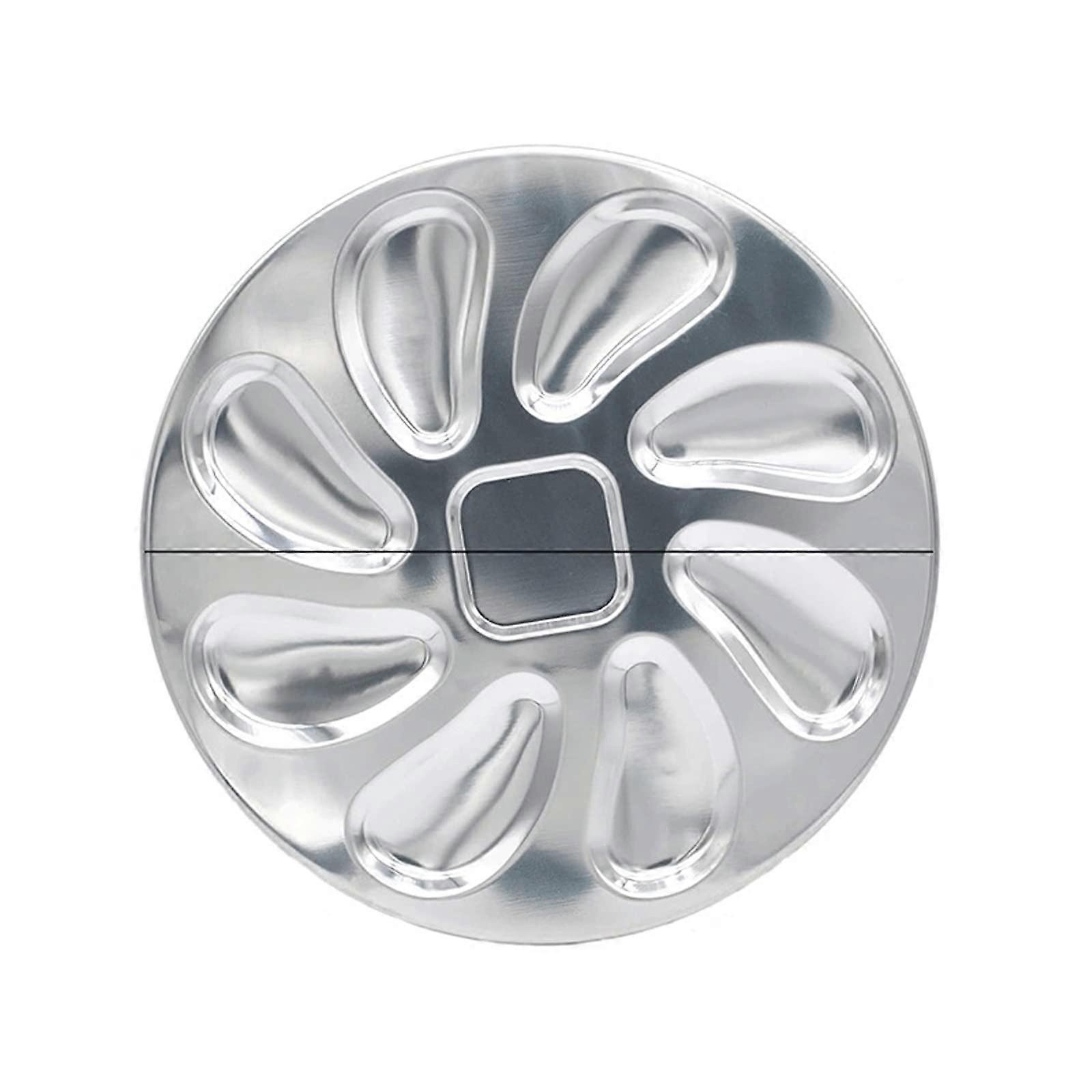 Stainless Steel Oyster Plate Set for Dinner and BBQ - Slotted Shell Serving Tray for Restaurants and Home Use