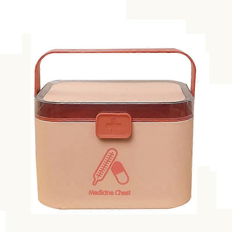 Medicine Chest PP Large Capacity Two Layers Household Emergency Storage Box with One Sticker for Home Dormitory