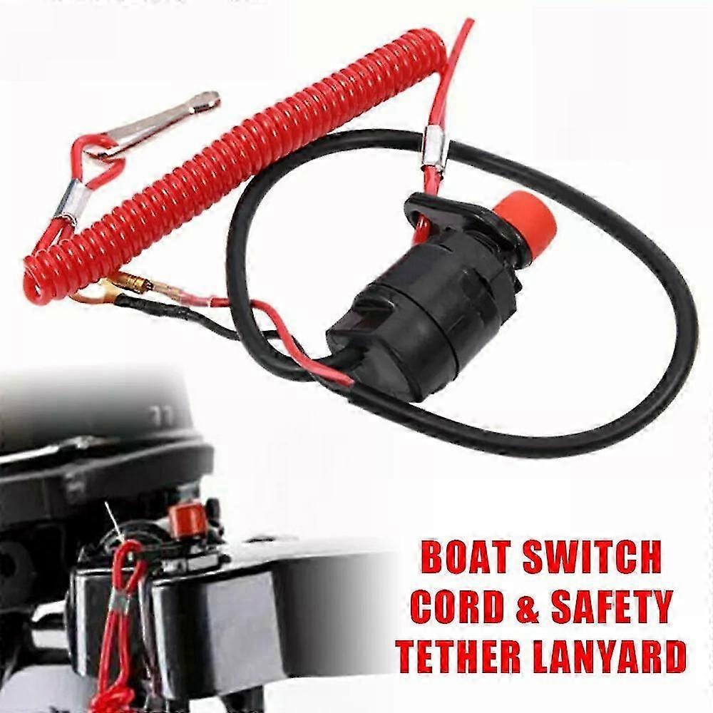 Barca Fuoribordo Motore Marino Motore Kill Stop Interruttore Cavo di Sicurezza Tether Lanyard