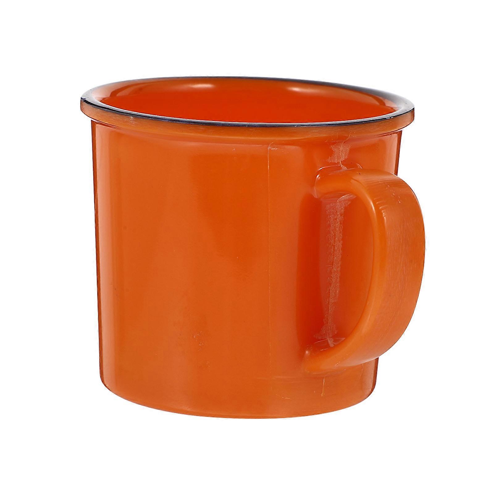 Vintage Style Enamel Drinking Cup with Scald Resistant Handle, Stain Resistant Mug for Coffee and Tea, Safe and Practical Material for Daily Use