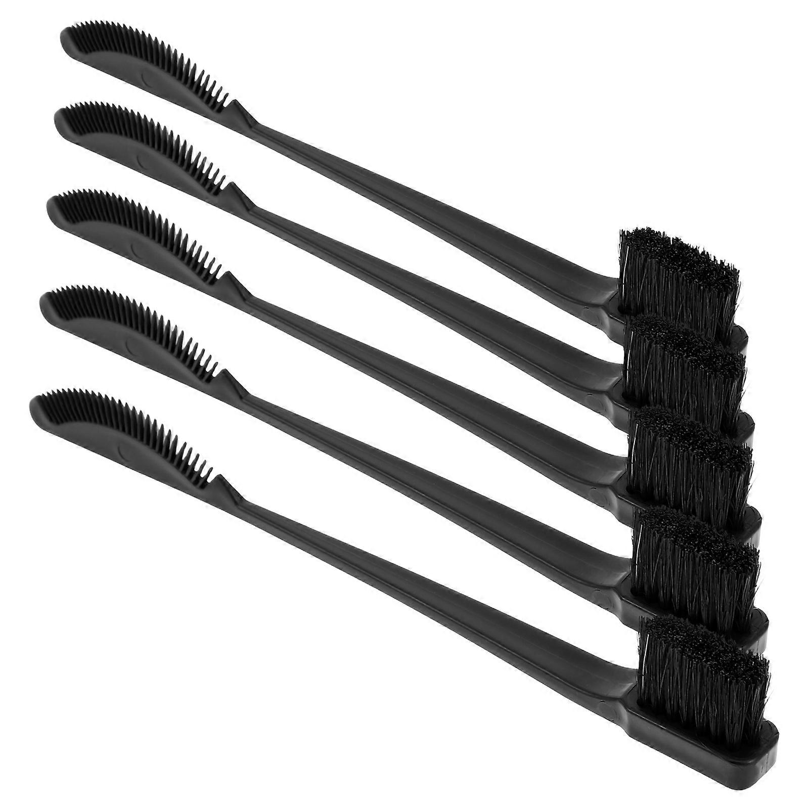 Versatile Dual Sided Eyelash Brush Separator and Eyebrow Comb for Makeup Applications Black