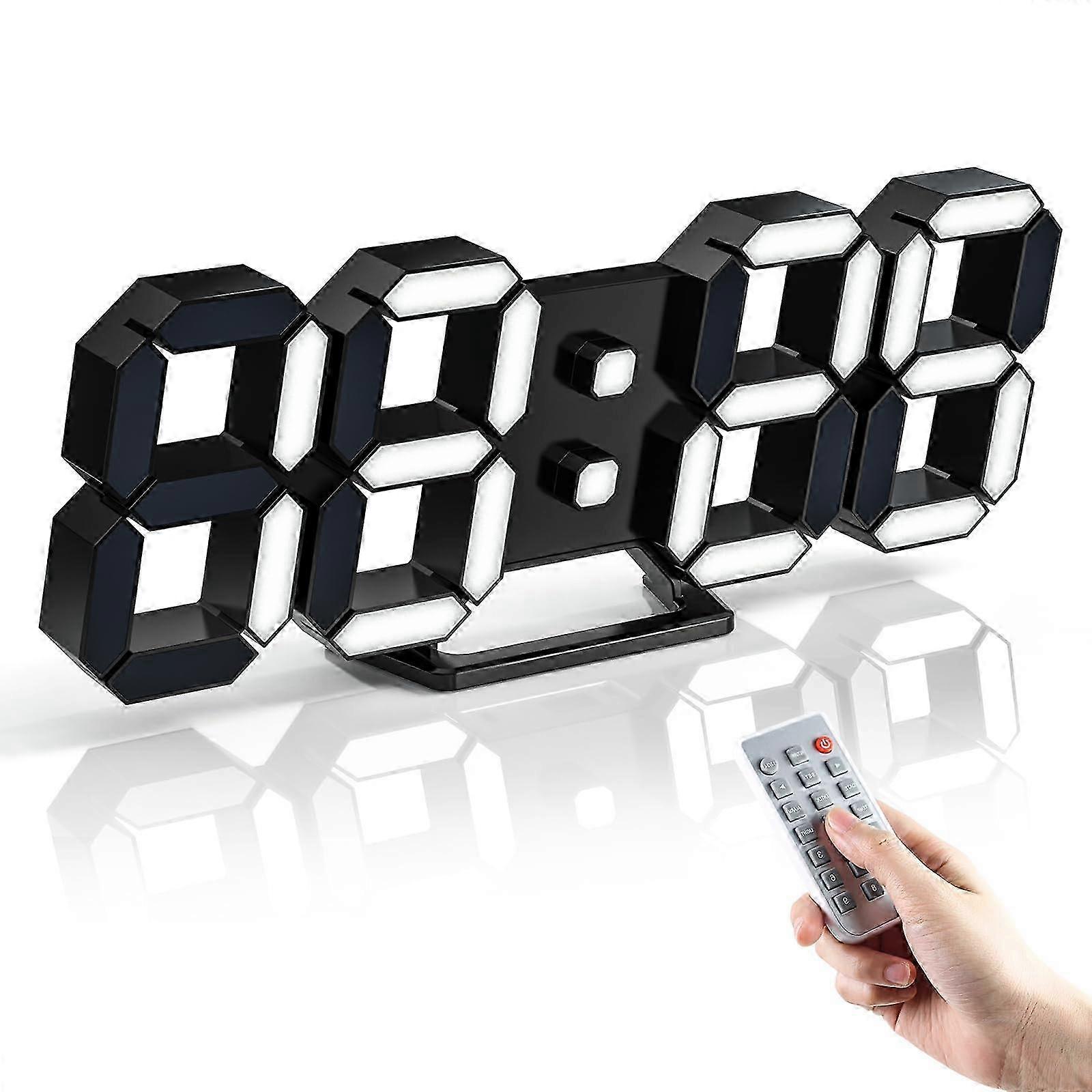 1 3D LED Digital Clock Black for Bedroom 9.7" 2025