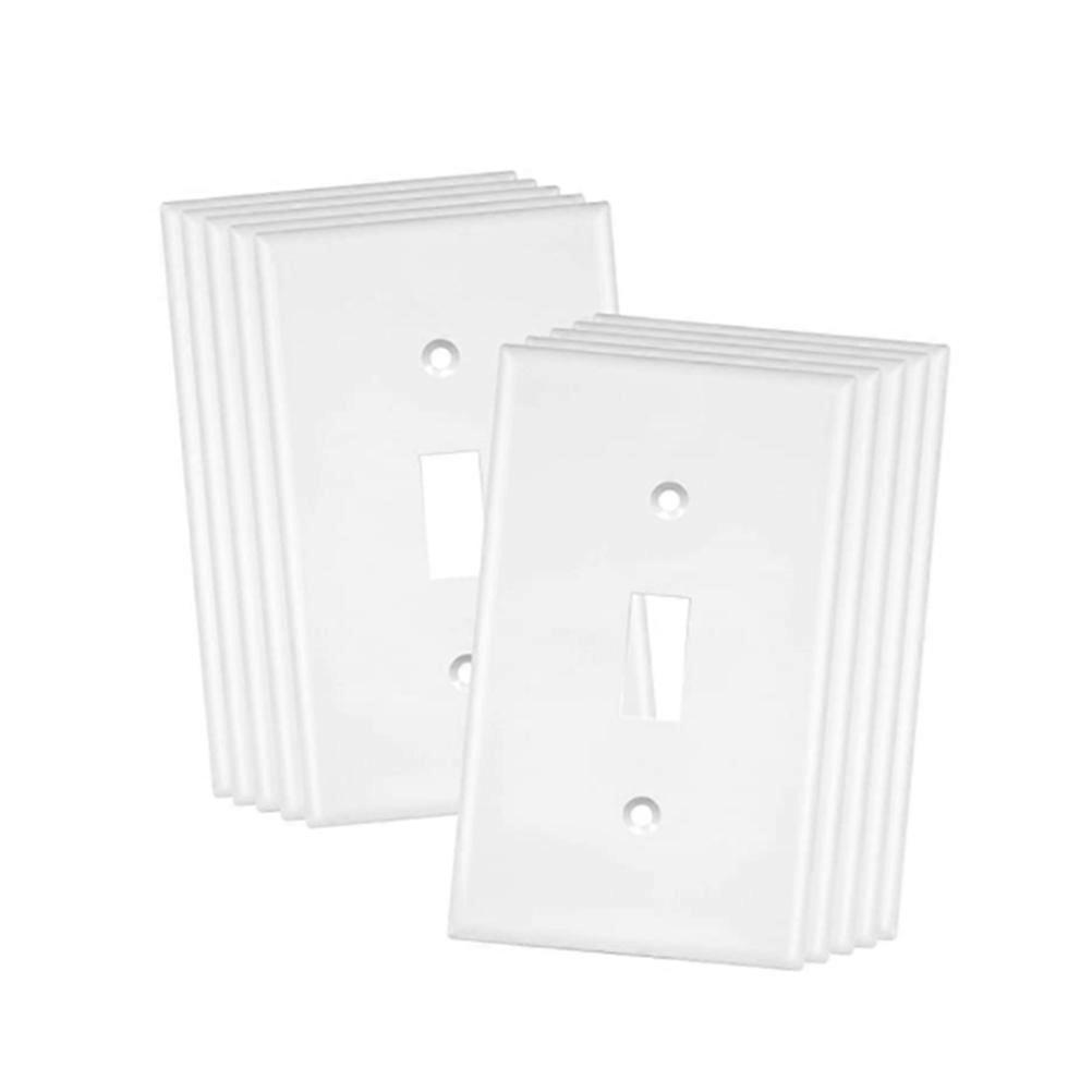 White Toggle Mechanical Switch for Home Wall with Screws Made of PC Lightweight Insulation Antiscratch 4 Pieces