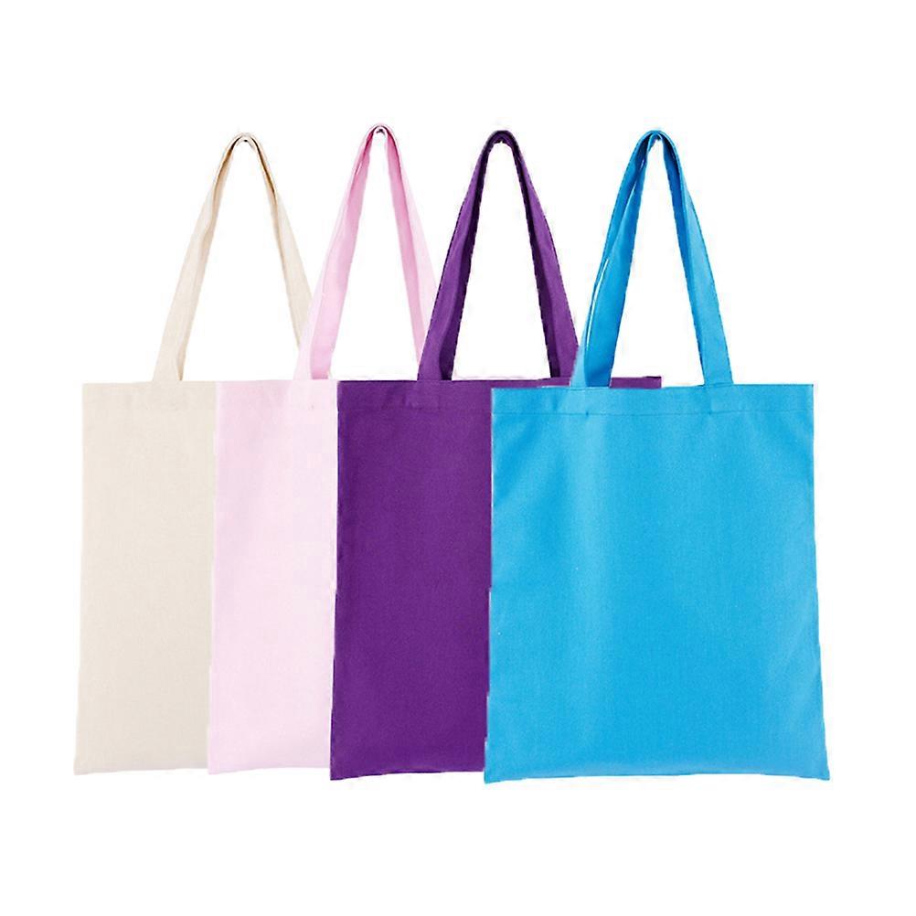 Tote Canvas Bag Canvas Shoulder Shopping Bag General Users Large Capacity 35x40cm 4Pcs