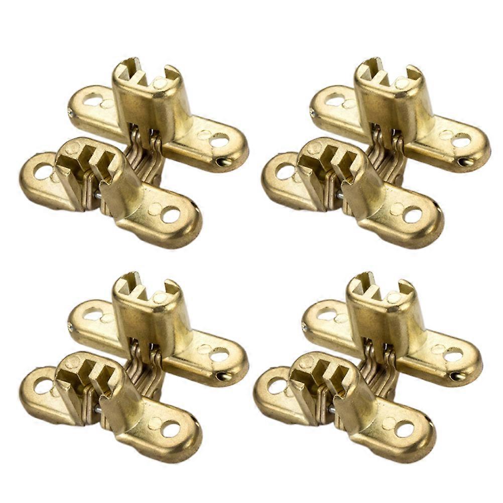 Golden Silent Table Hinges Made of Alloy for Home Use 4 Pieces Invisible Cross Hinge Without