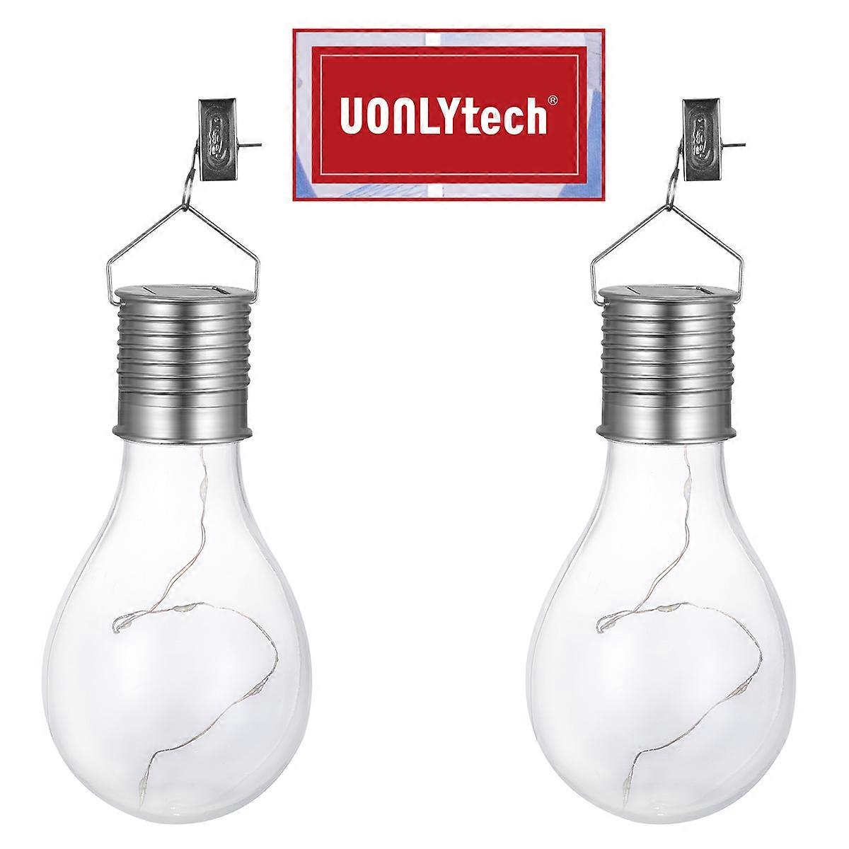 Garden Lighting Solar Powered Uonlytech Copper Wire Bulb Chic Style For Yard Party 2Pcs