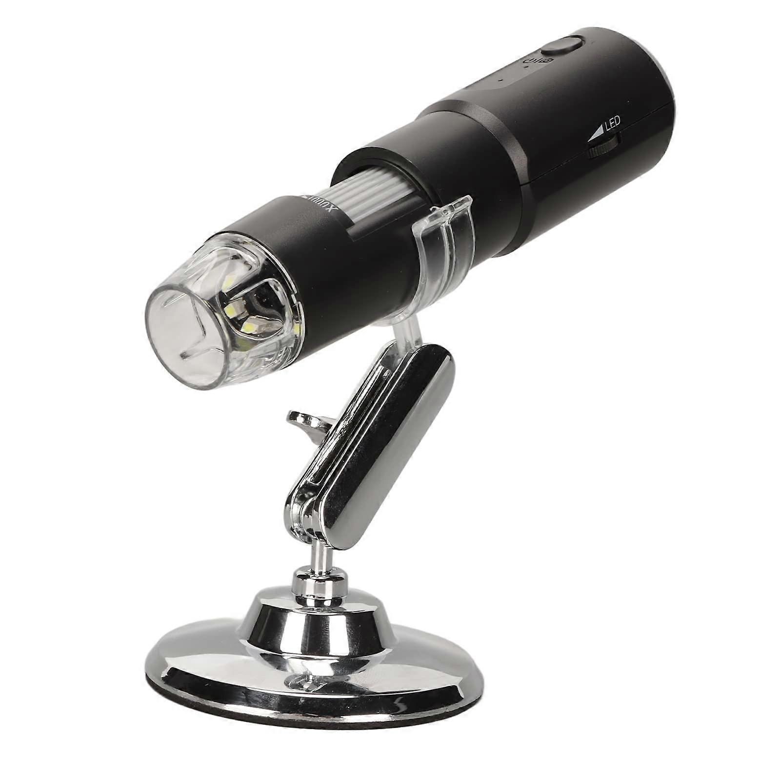 Portable Microscope 50x-1000x WiFi USB Wireless Camera for Kids Learning, 8 LED Lights, ABS Material