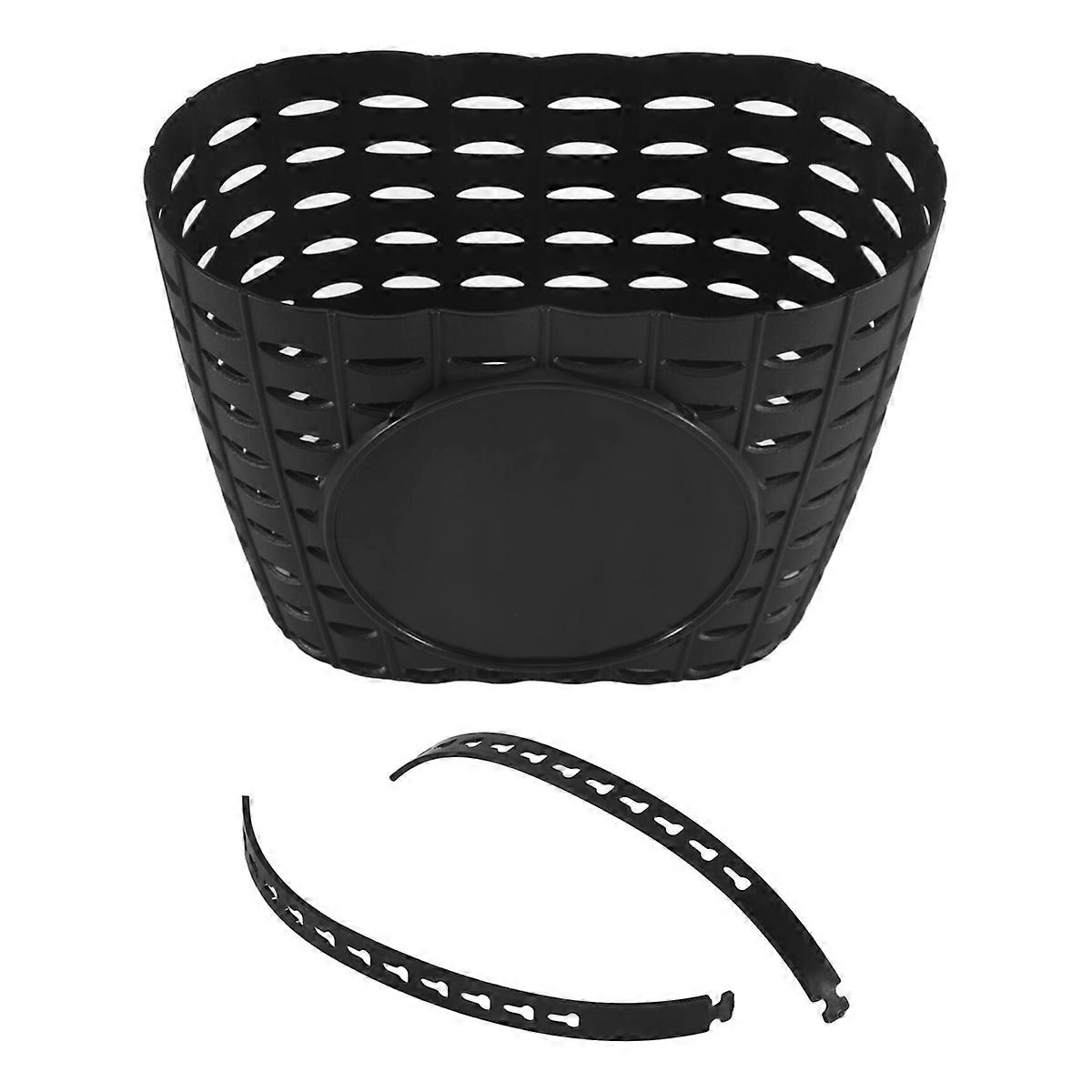 Children Plastic Front Handlebar Bike Basket for Storage, Black