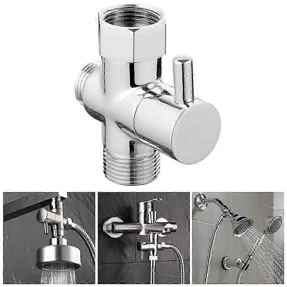 Diverter Valve 3-way 4-points Shower Head T-adapter Bathroom Fitting Connector