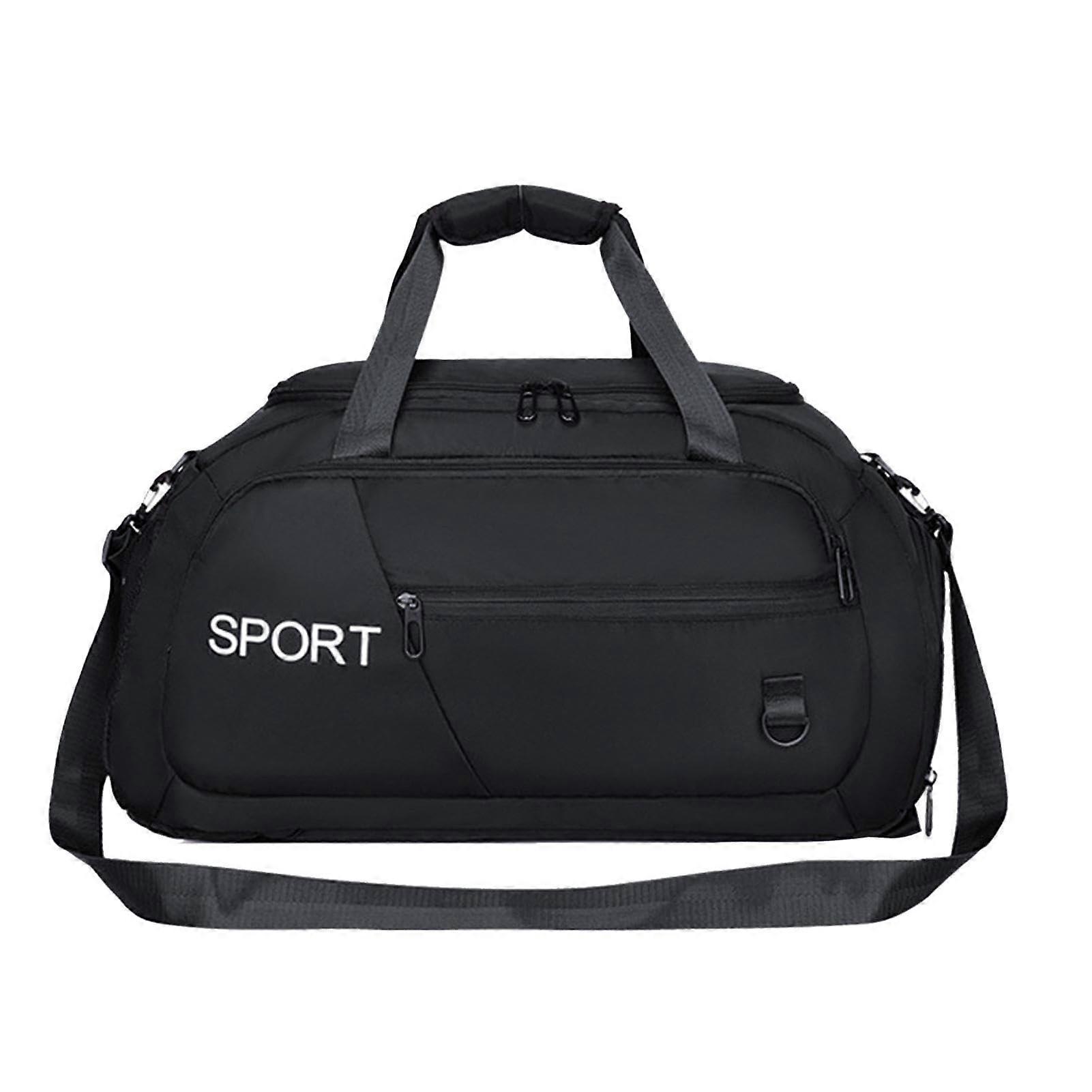 Carry On Weekender Bag for Men, Large Capacity Sports Travel Bag with Multiple Pockets for Clothes and Shoes, Black