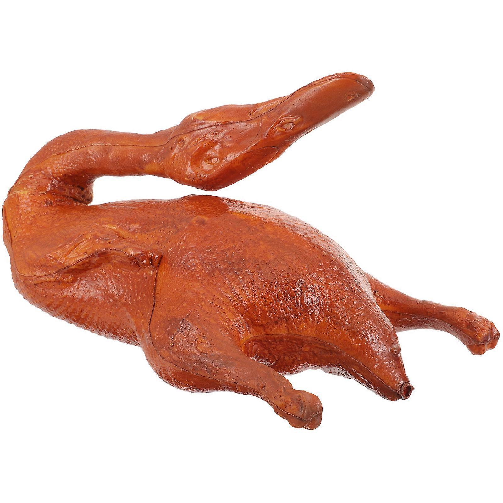 Realistic PU Roast Duck Model Artificial Food Display Prop for Restaurant, Home Decor, Photography, and Teaching Use