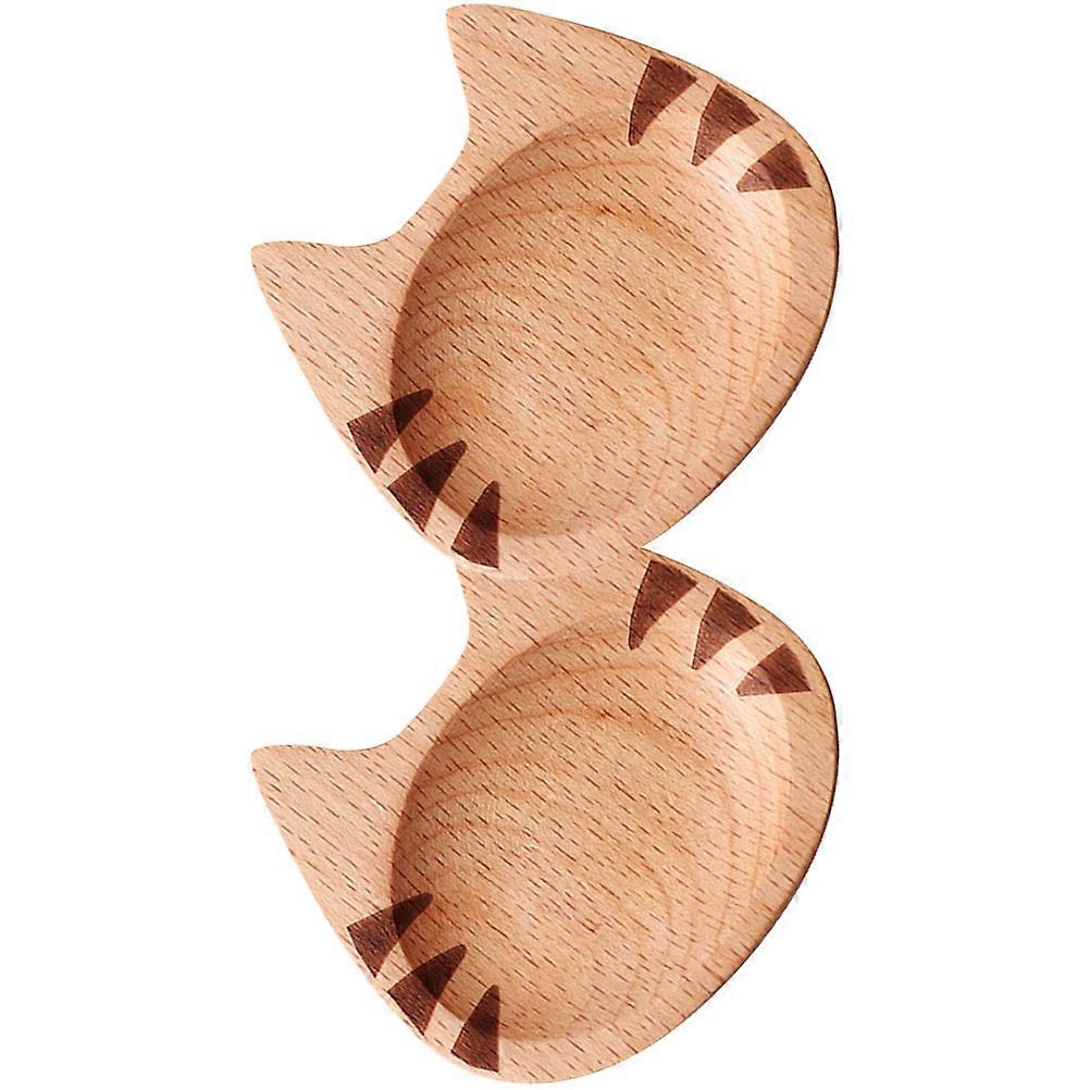 Cartoon Cat Shaped Small Dipping Bowls for Sauce Reliable Candy Dish Light Brown 2pcs