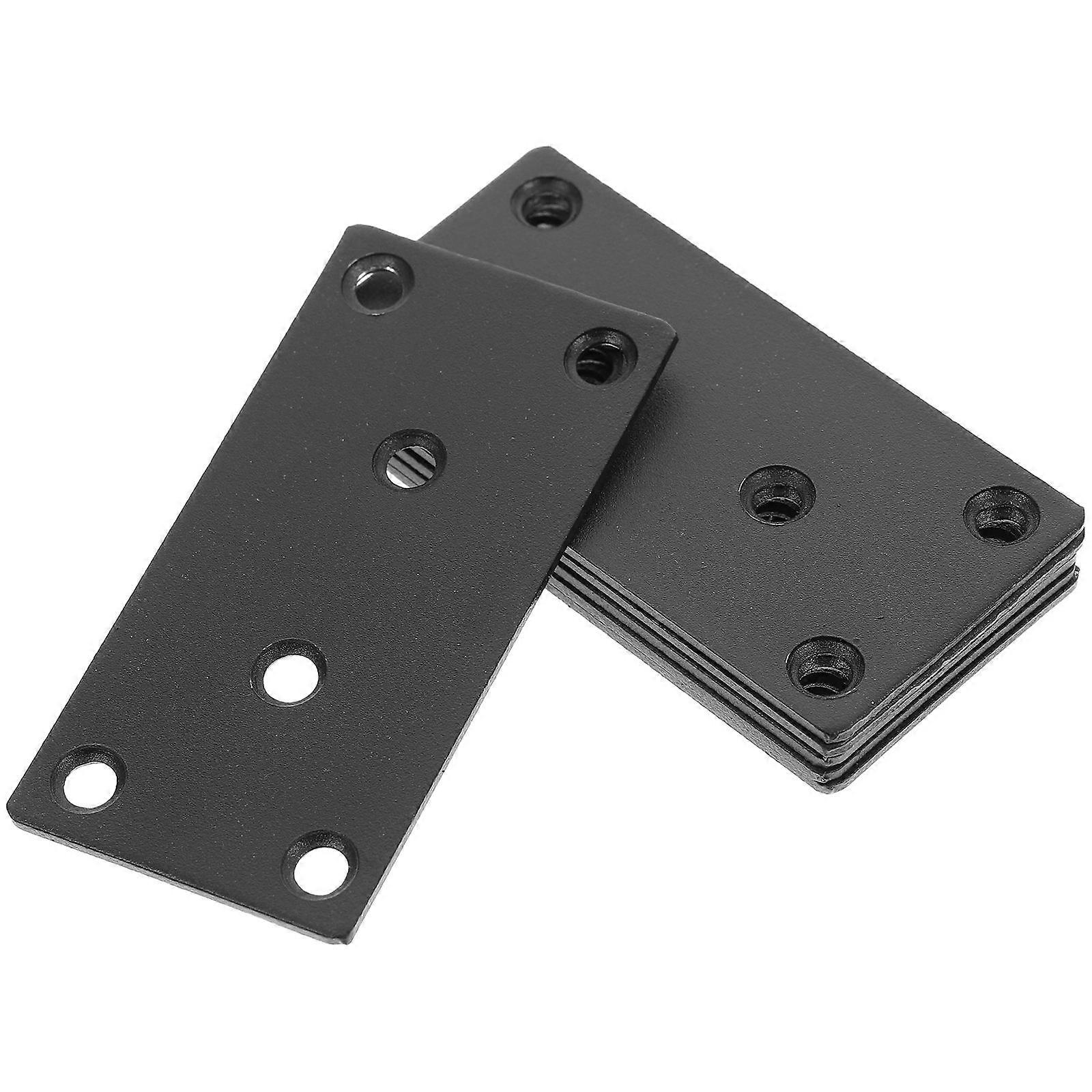 6 Sets Of Black Flat Plates Designed For Wood Furniture Repair Providing Secure Support And Easy Installation In Various Settings