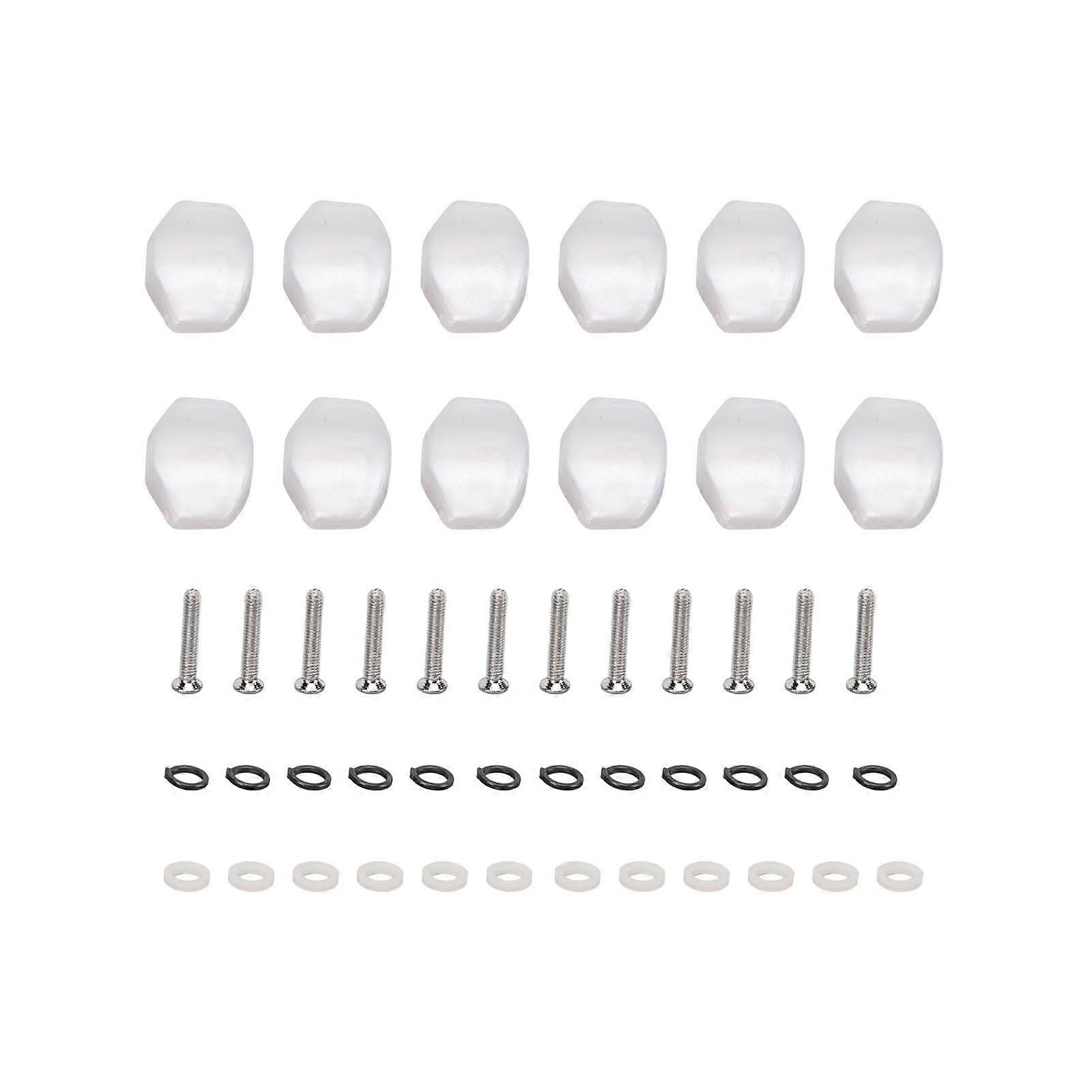 12Pcs Guitar Tuning Pegs Buttons Plastic Machine Head Tuner Knobs for Folk Classical GuitarsSmall Squares