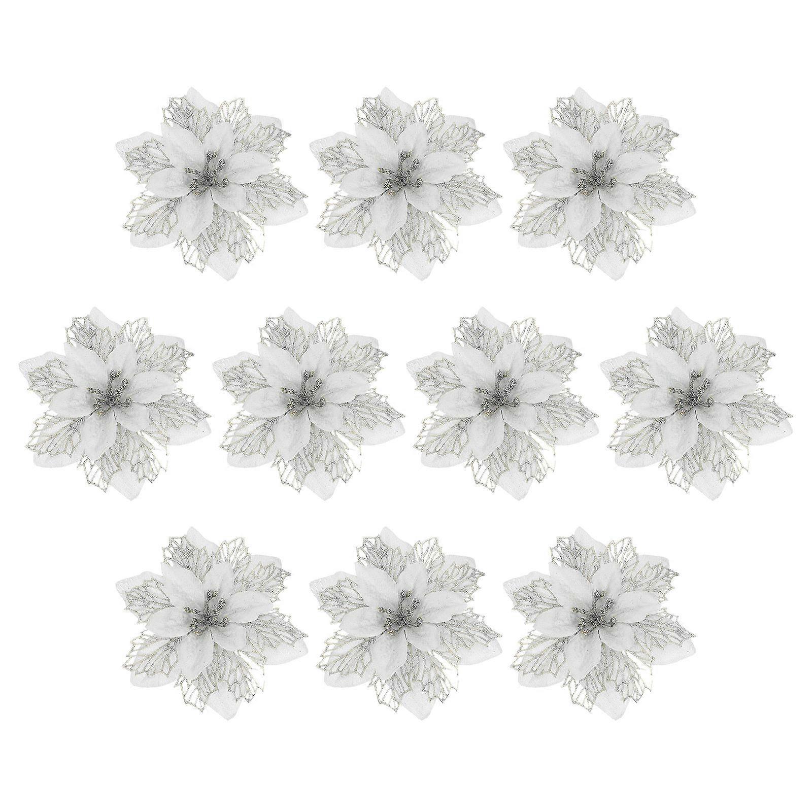 Flori artificiale decorative cu pulbere de aur 10 buc pentru petreceri de Crăciun și evenimente cu design floral