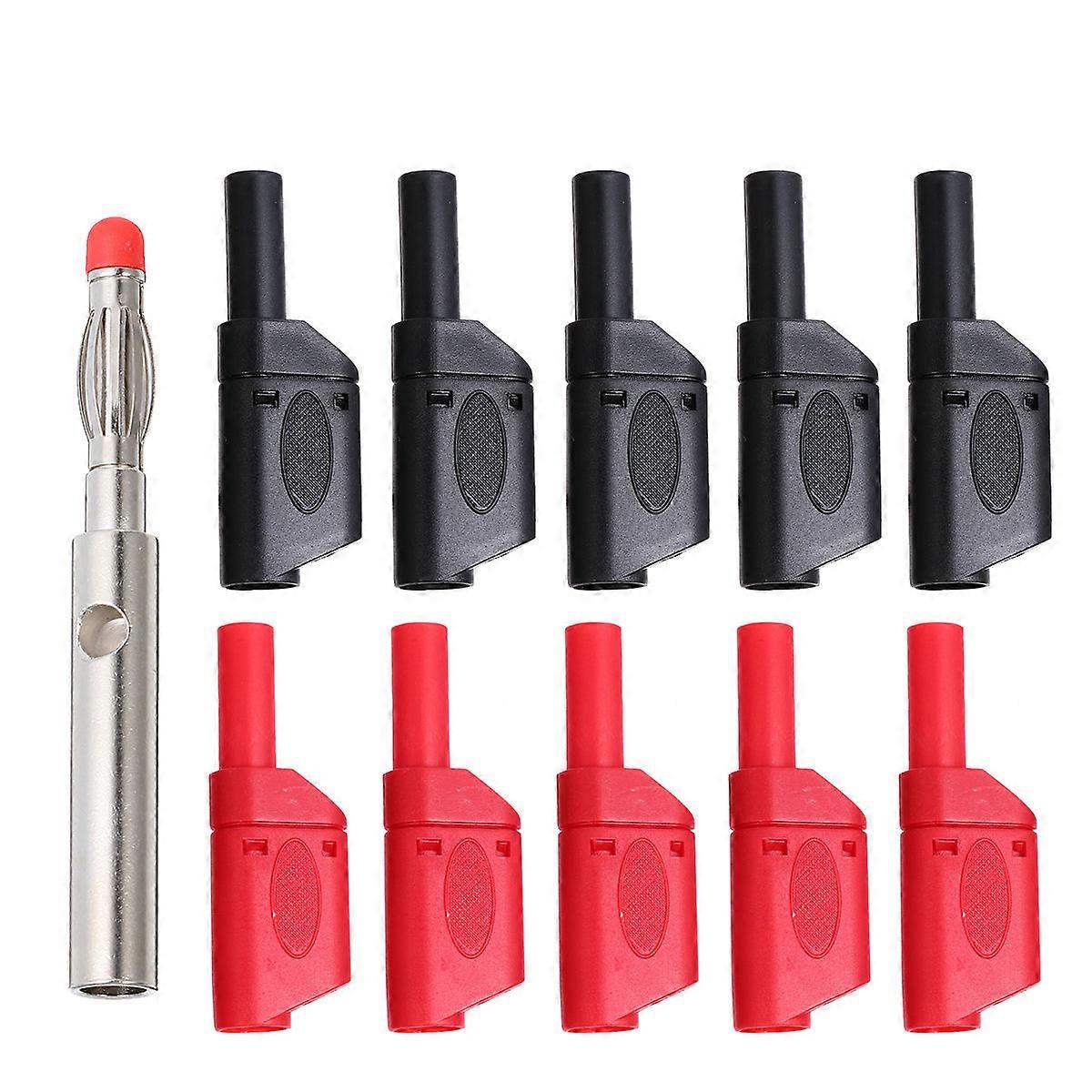 Banana Plug Adapter Socket with Insulated Multimeter Test Leads Ends for Machine Black Nylon and Copper