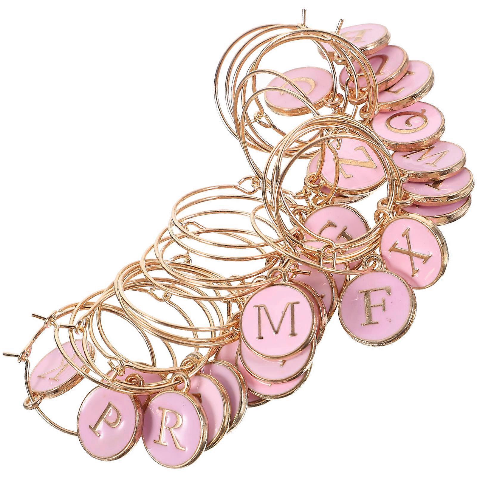 Alphabet Wine Glass Charms 26pcs Elegant Drink Markers for Parties, Home Bar & Gatherings