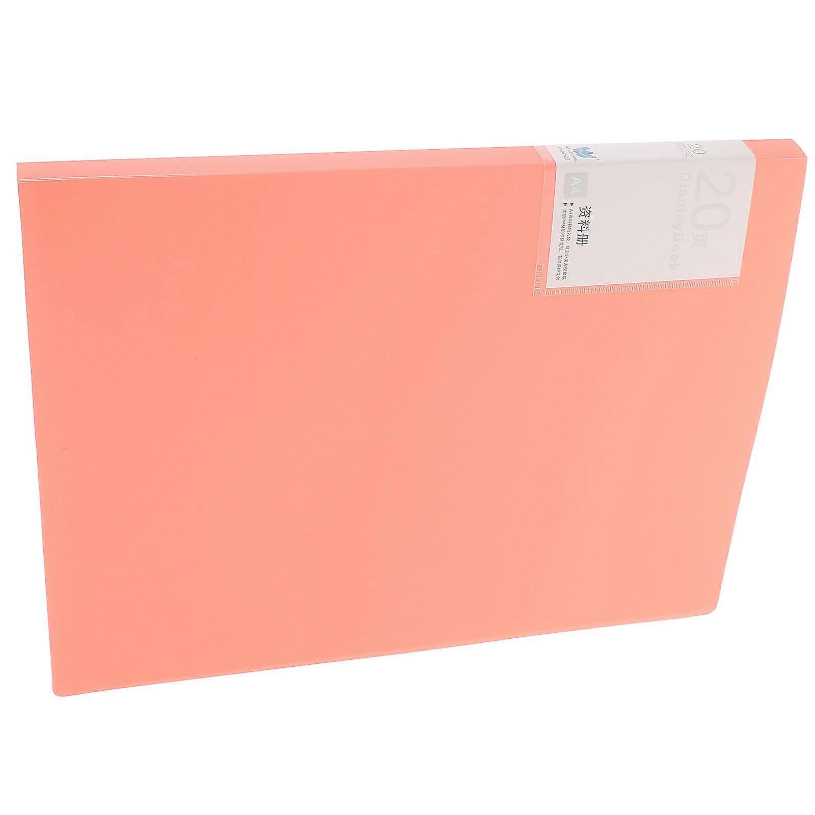 Pink Plastic Information Booklet for Storage 20 Pages A4 Size Designed for School and Office Use