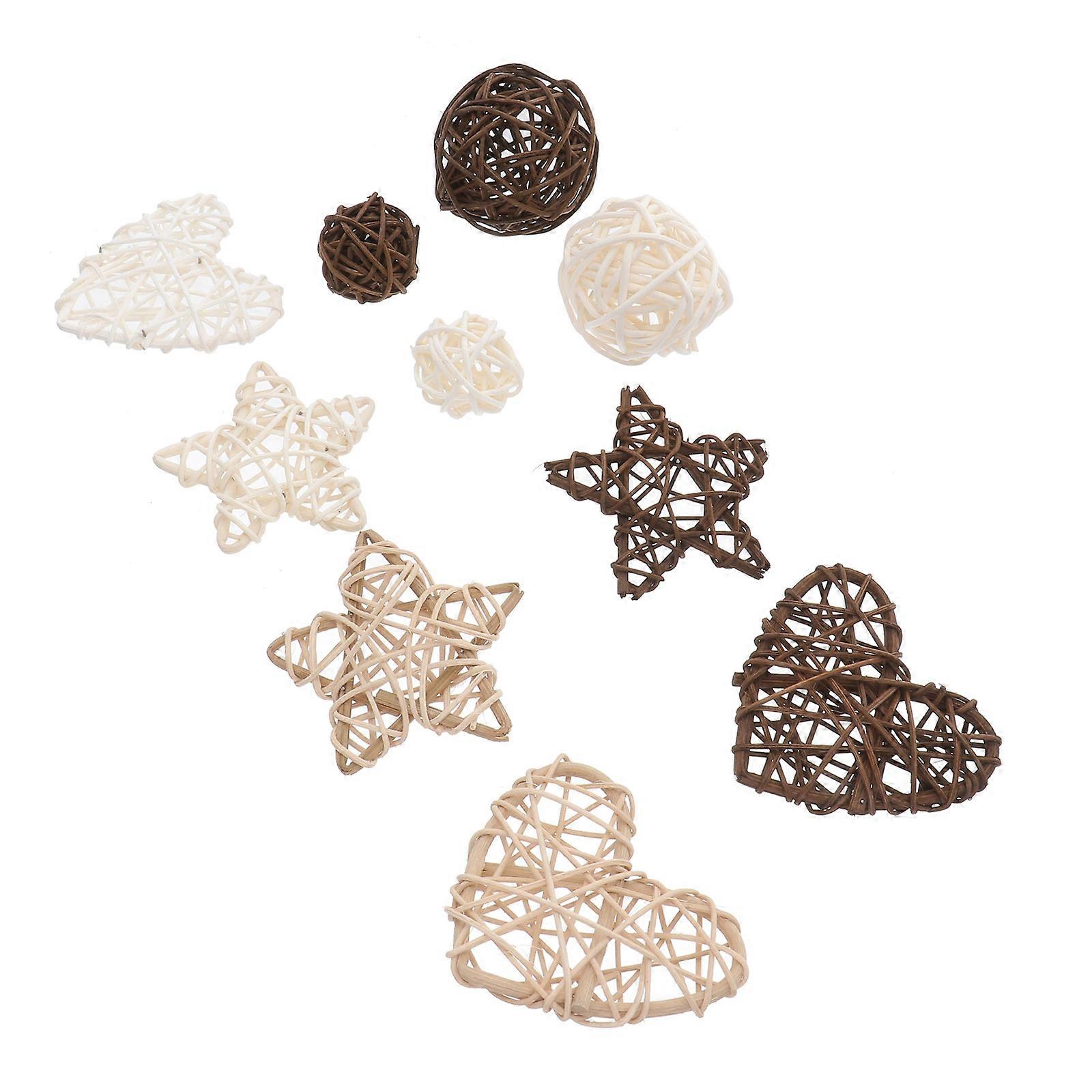 كرات الروطان الزخرفية لجلسات التصوير الفوتوغرافي والديكور المنزلي 4.5X4.5 سم منسوجة يدويا 10 مجموعة