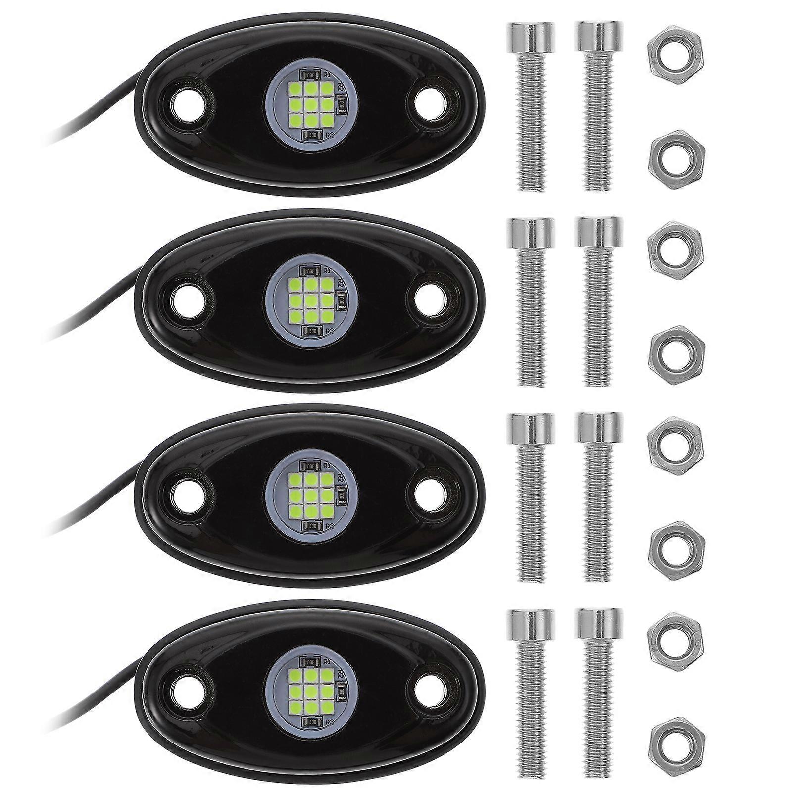 4Pcs Auto Rock Lighting For Car Accessories With Waterproof Functionality Designed For Rainy Days