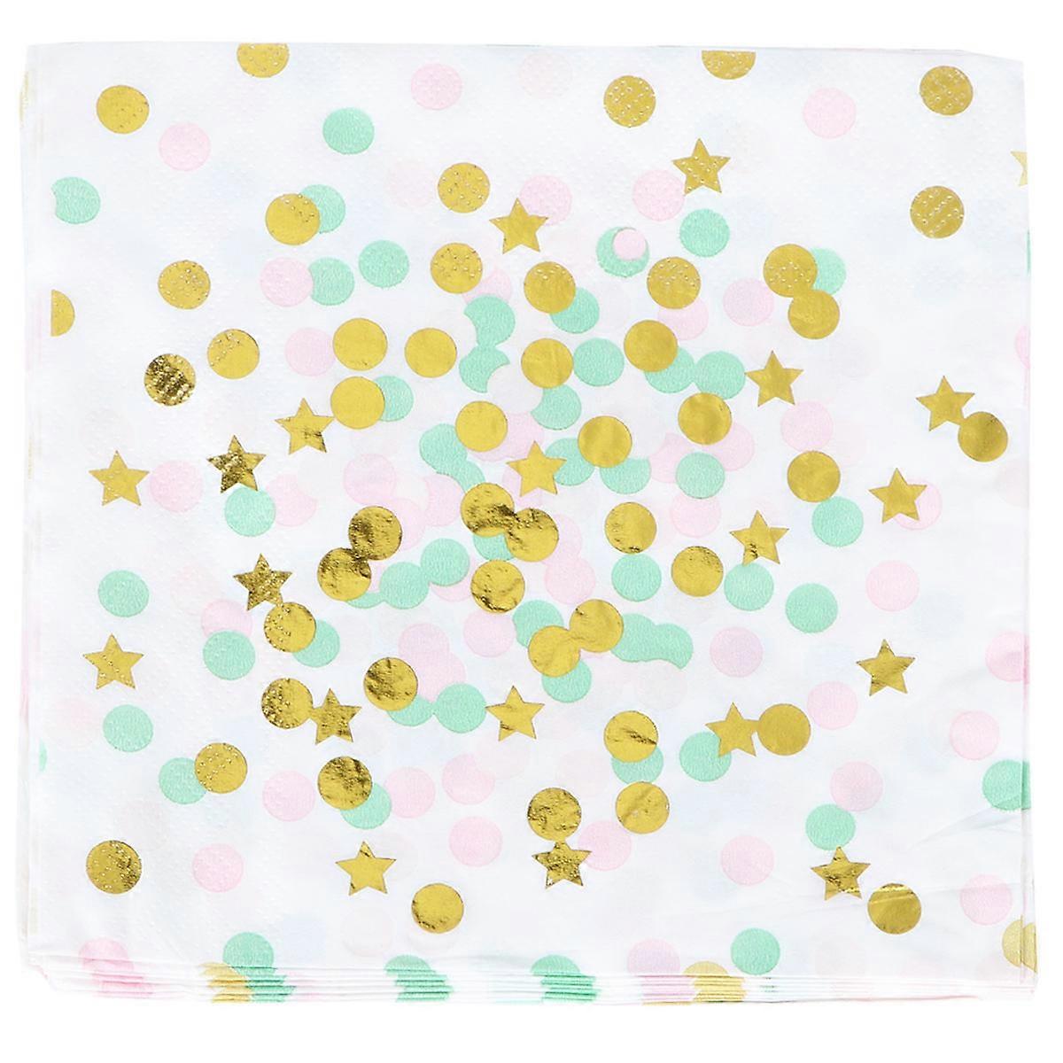 20pcs Stars and Dots Napkins for Party, Wedding, Birthday Dinner Vibrant Printed Design, Highly Absorbent and Durable Paper Towels for Tableware