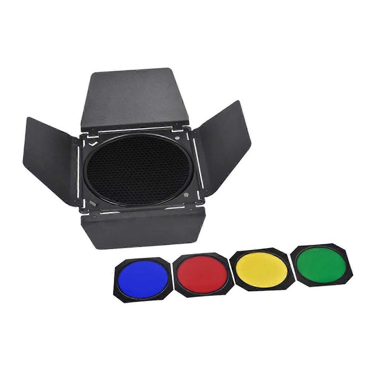 1 Set Light Shaper for Photography with Honeycomb Cover, Colour Filter, Compatible with Flash Lamps
