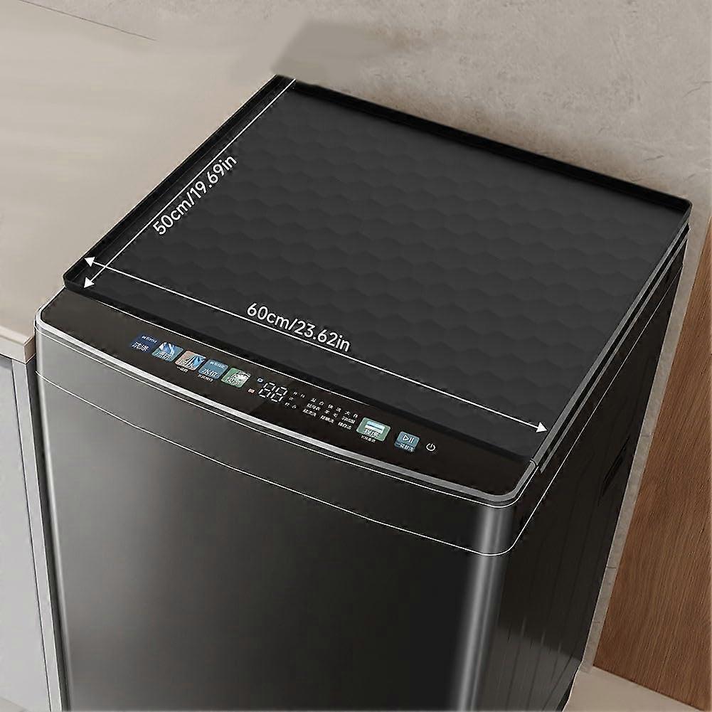 Water Resistant Silicone Under Refrigerator Mat for Multiple Uses at Home (60 x 50 cm, Black) 60*50CM Black
