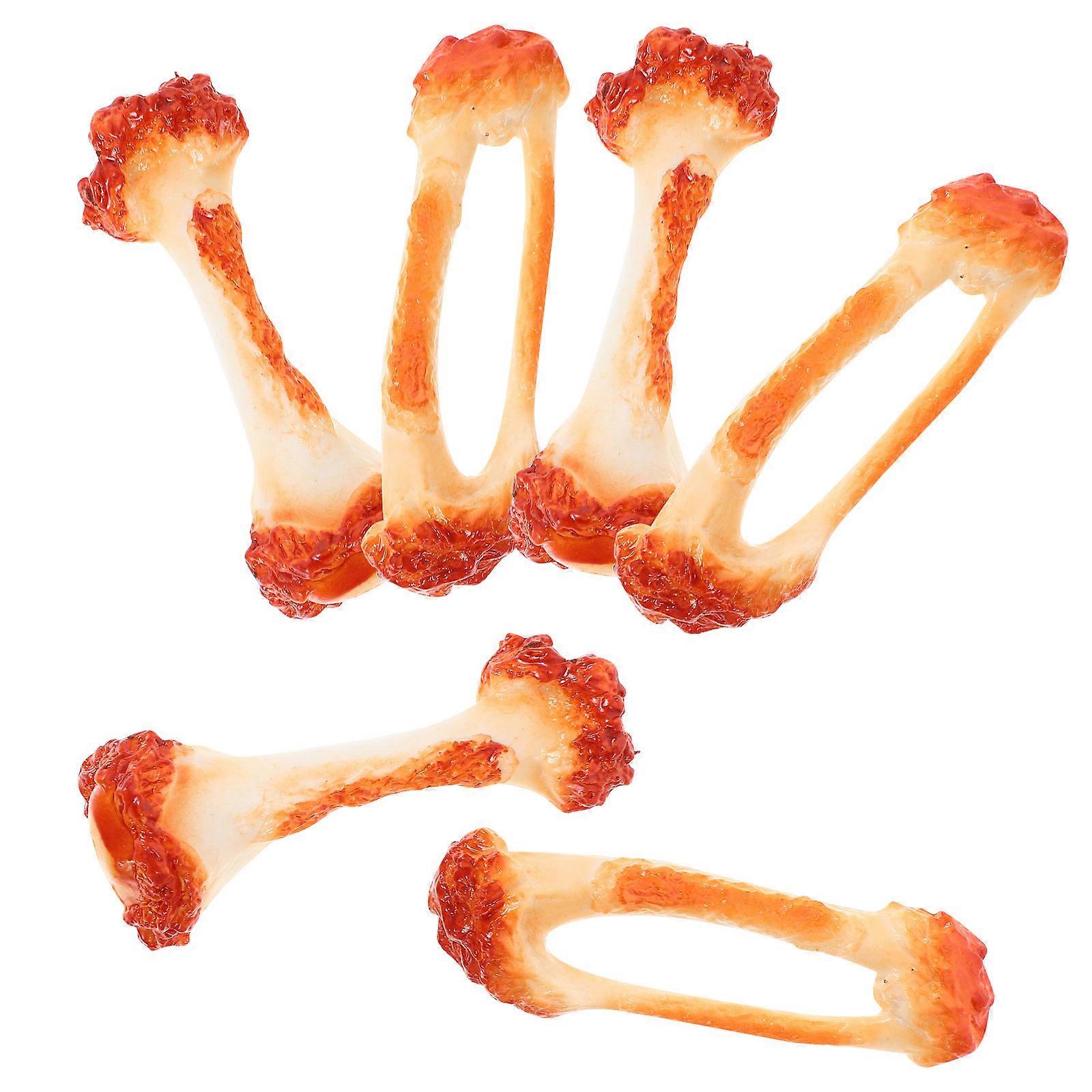 6pcs Simulated Chicken Legs Bone Model Fake Fried Chicken Wings Bone Model Simulated Model