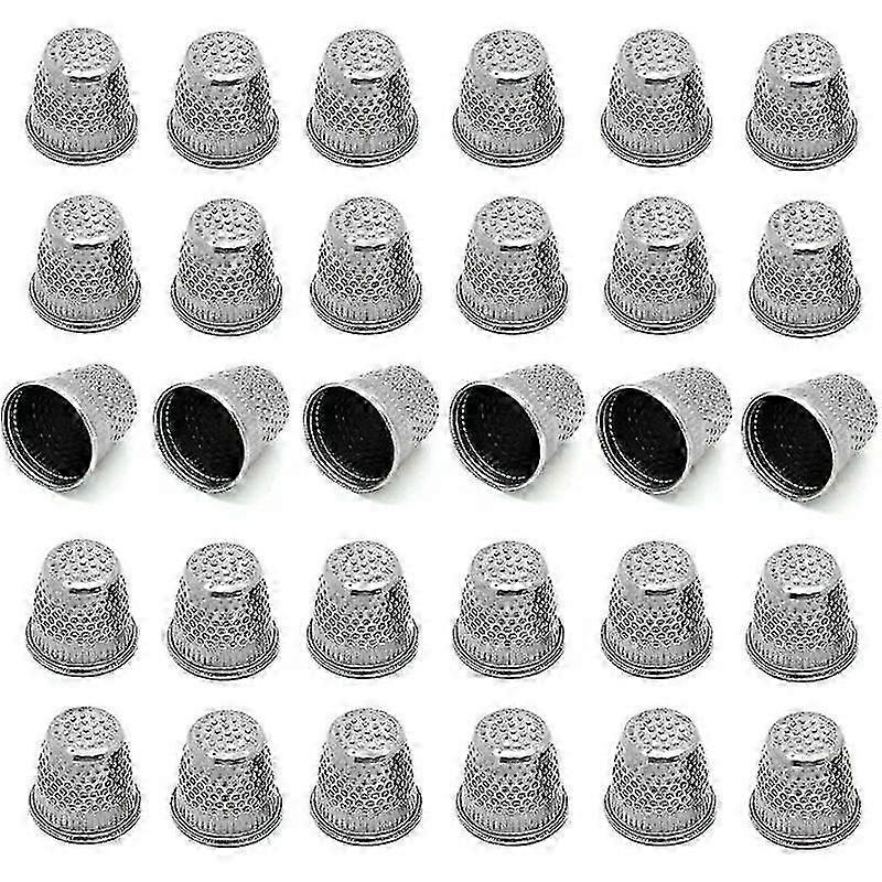 Minglan 30 قطعة من الفضة منغم عتيق DIY الحرف المعدنية الخياطة الكشتبانات ، كشتبان الخياطة (الحجم (تقريبا): 19 مم × 18 مم)