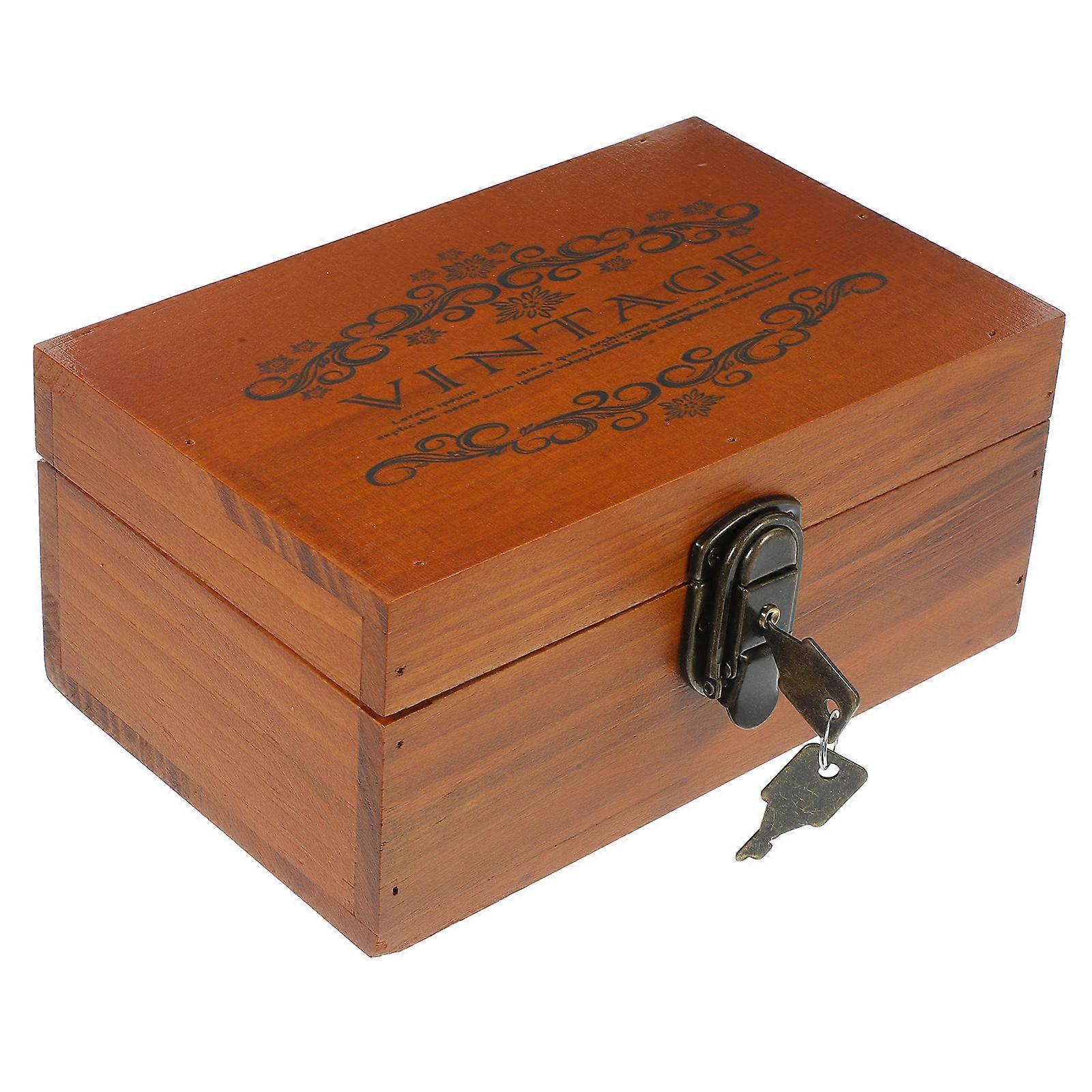 Compartment Storage Box Wooden Rectangular For Shop 1Set