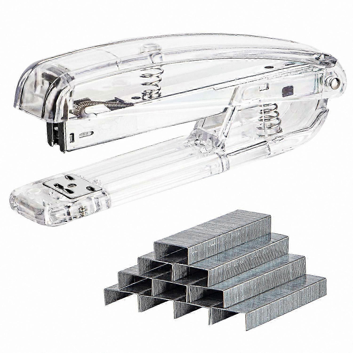 Silver Acrylic Stapler for Office and School Use - Transparent Desk Stapler