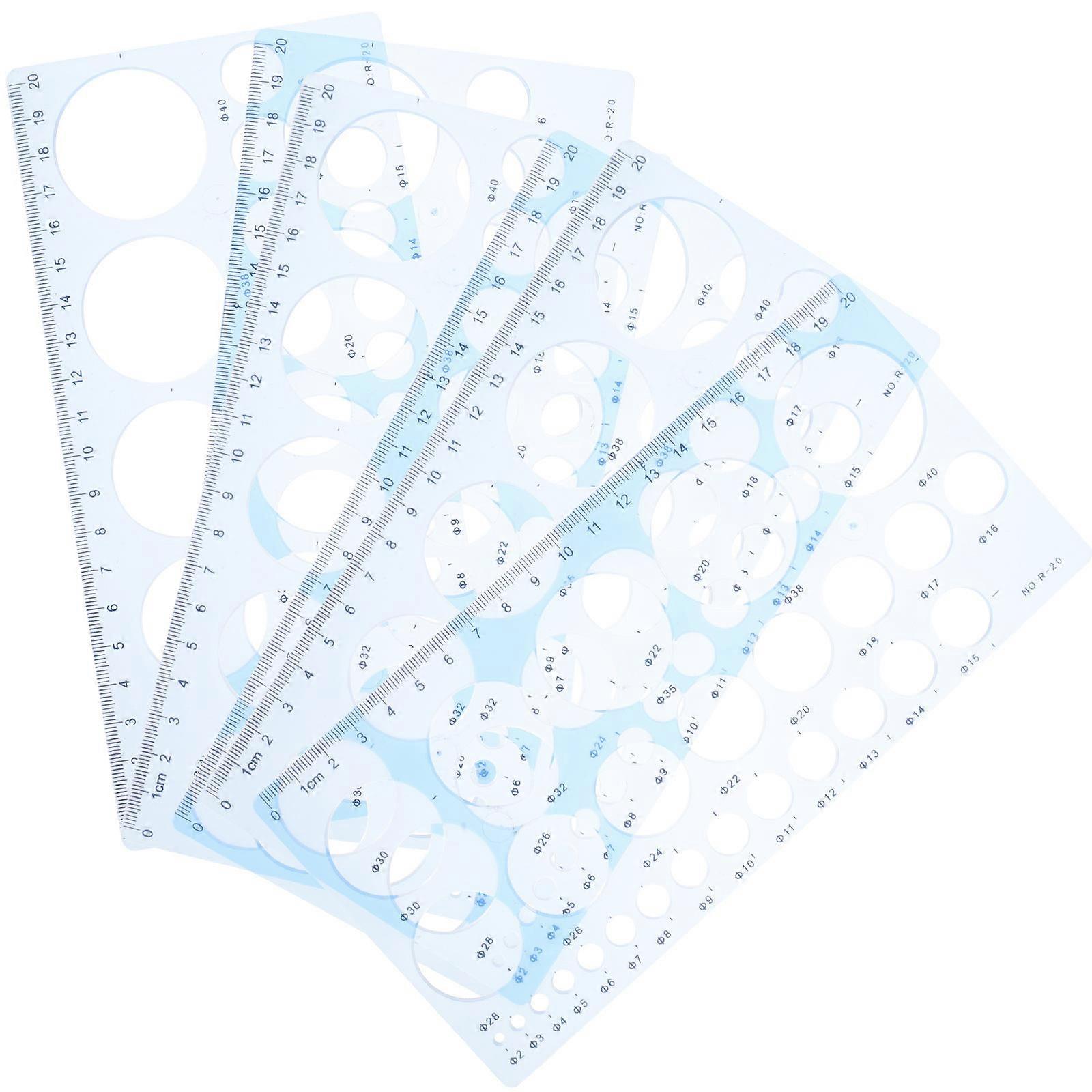 Drawing Rulers 6Pcs Geometry Template For Students Construction Use 8.3X4X0.1In Reliable Plastic Material