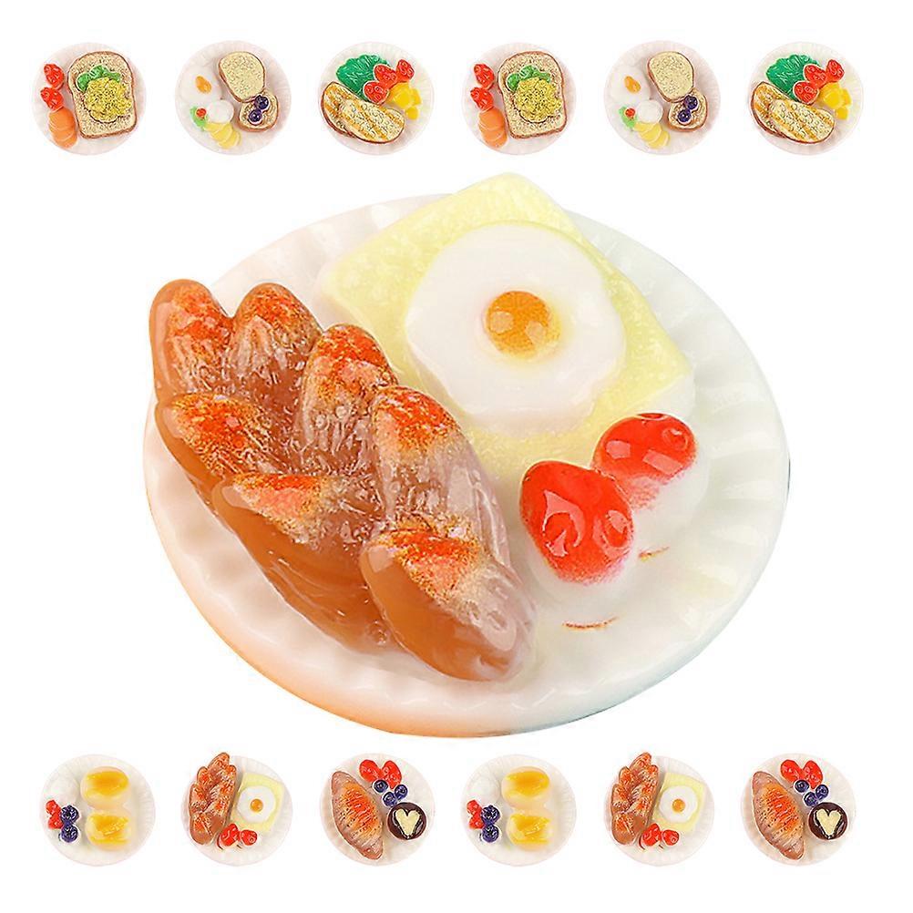 24pcs Miniature Food Models for Doll House Mini Food Snack Props Mixed Style