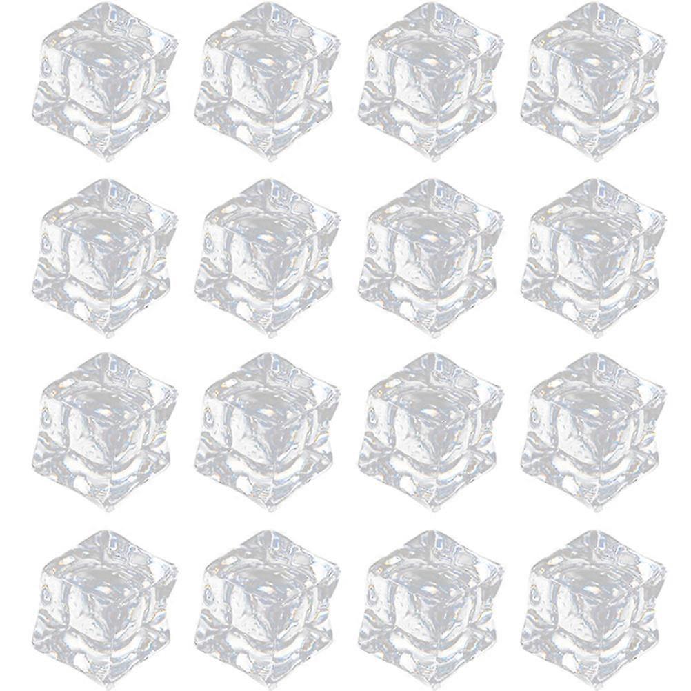 Clear Fake Ice Cubes for Party Use Acrylic Photography Props Reusable Decorative Ice Cube 50pcs