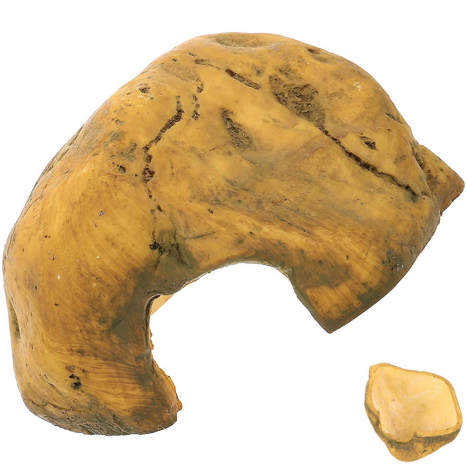 Light Yellow Resin Reptile Hide for Tank Decor Durable Safe Shelter Cave for Reptiles Size 5.5 x 4.7 x 4.2 inches