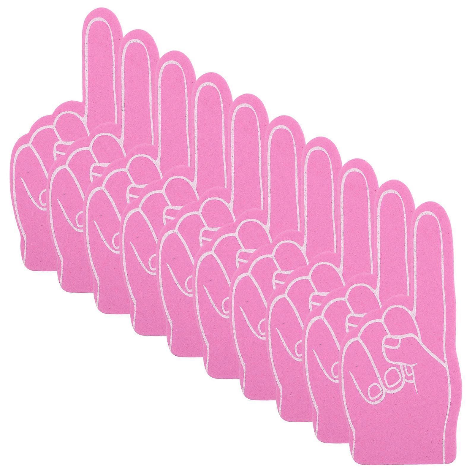 Sports Party Foams Finger 12Pcs Cheerleading Props For Audience During Soccer Games And Basketball Games Rosy Color